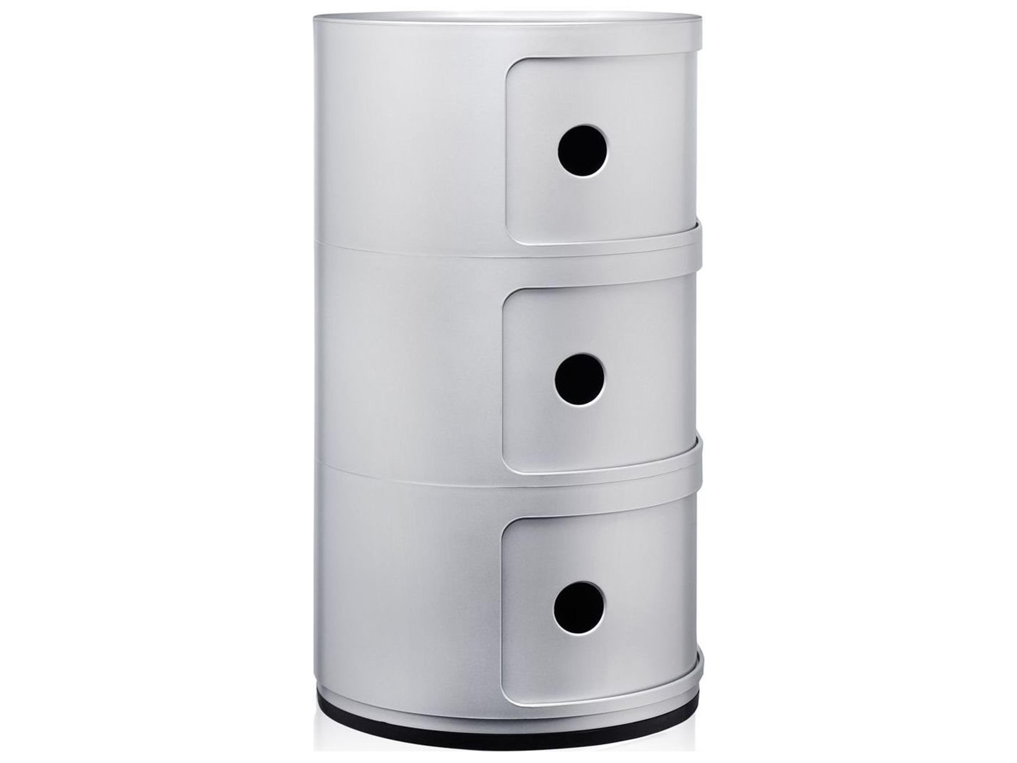 Kartell Componibili Silver File Cabinet