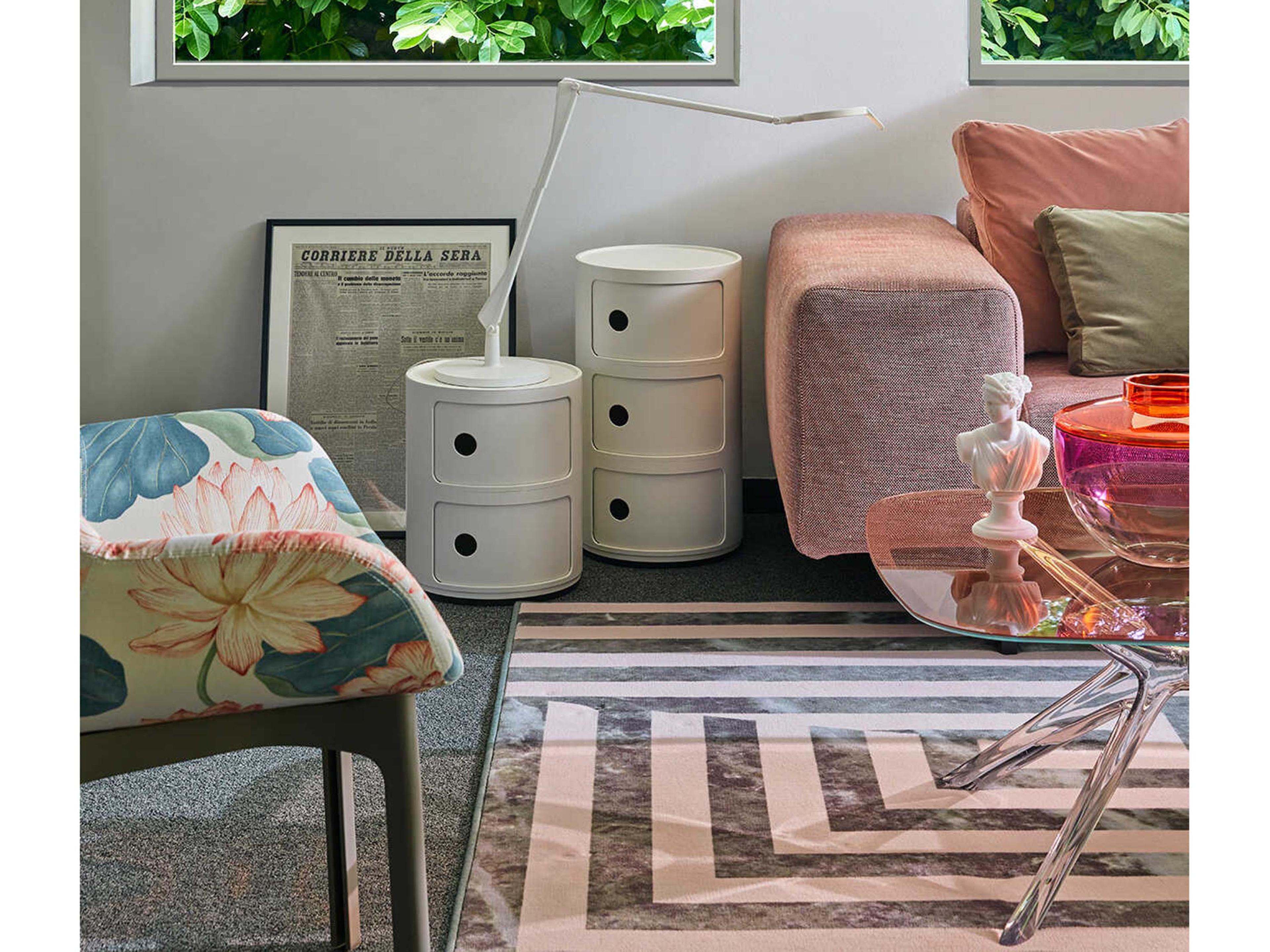 Kartell Componibili Recycled Matte White File Cabinet