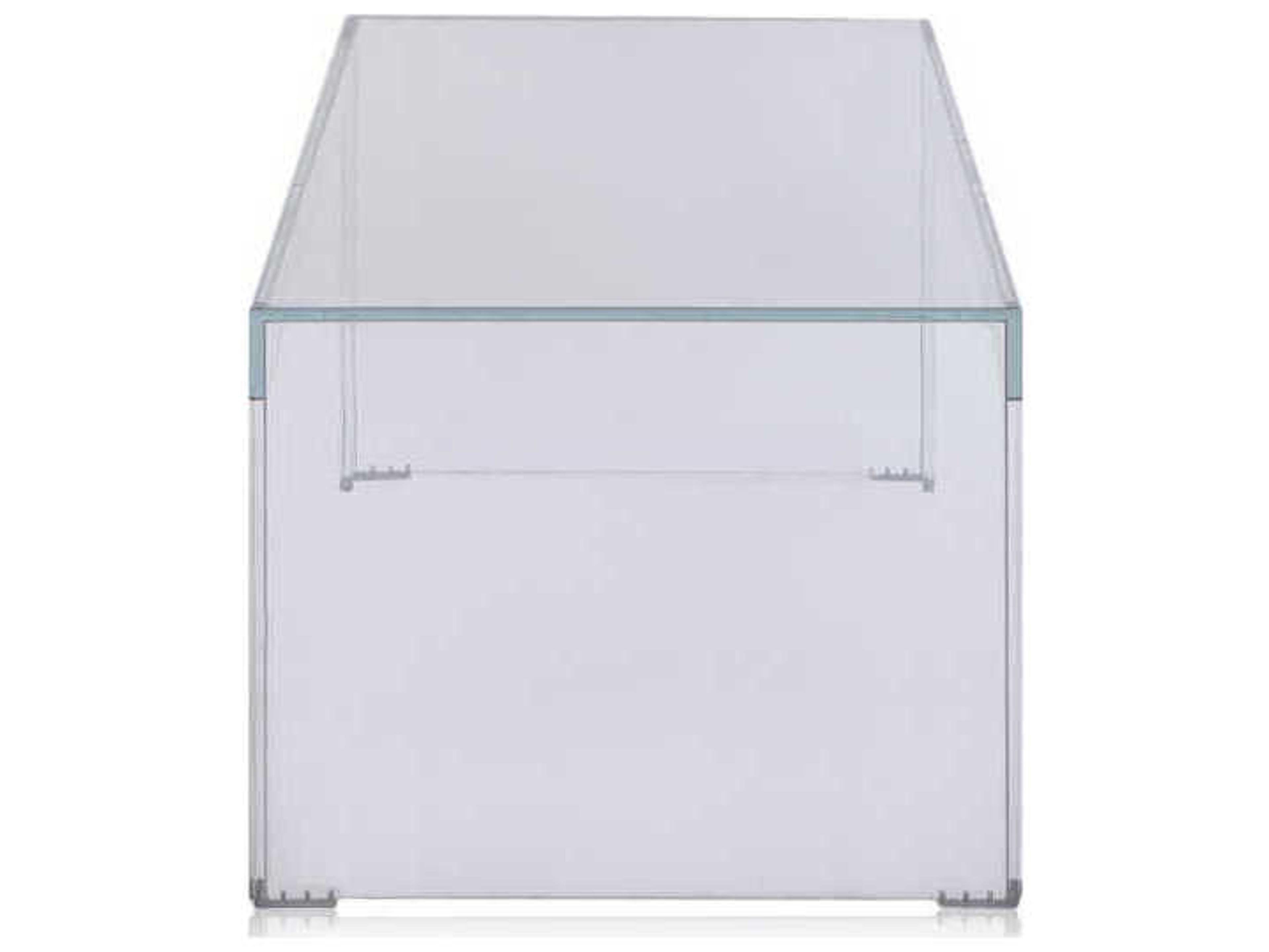 Kartell Invisible Side Rectangular Plastic Crystal Coffee Table