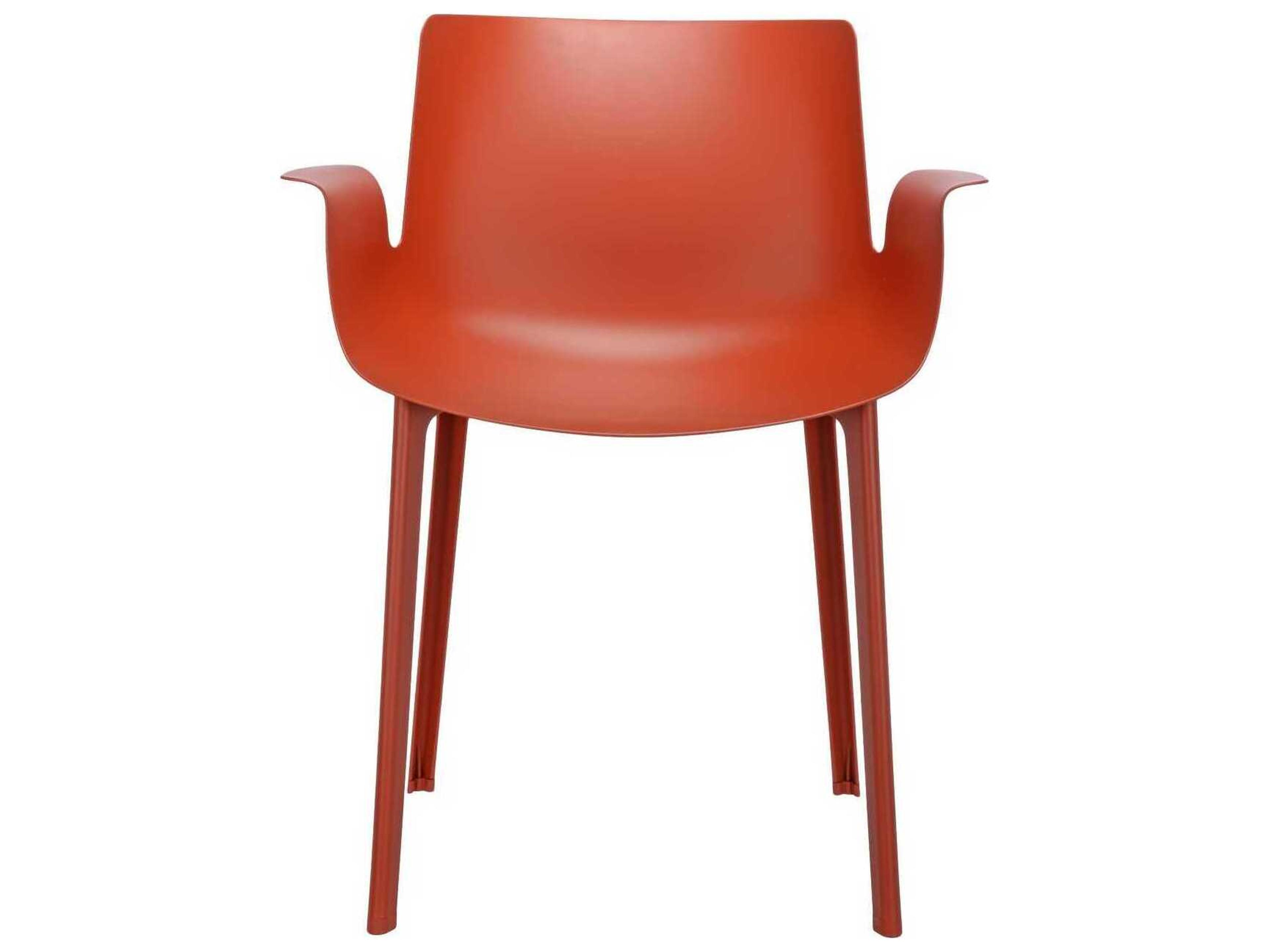 Kartell Piuma Orange Arm Dining Chair