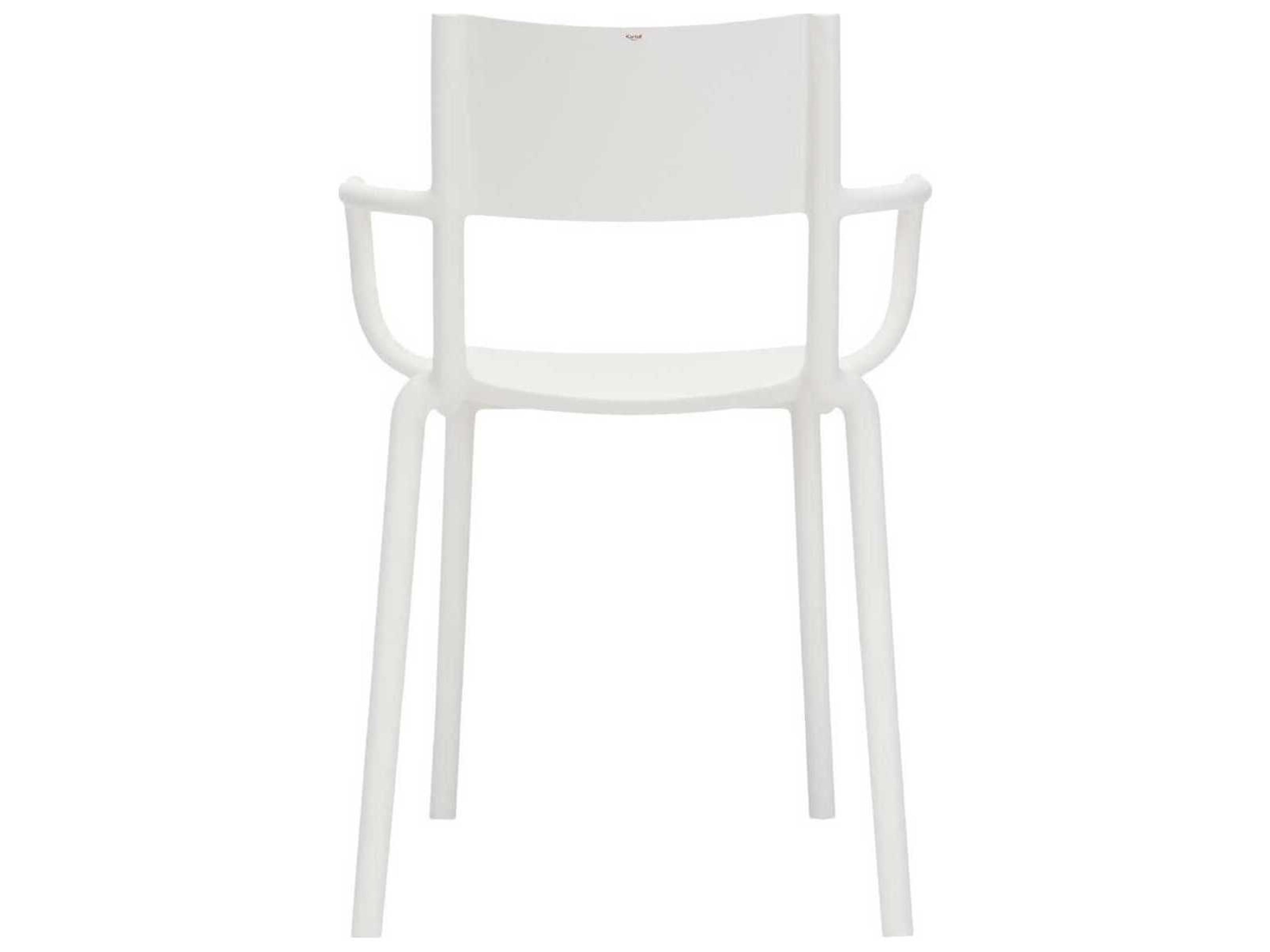 Kartell Generic A White Arm Dining Chair  (Sold in 2)
