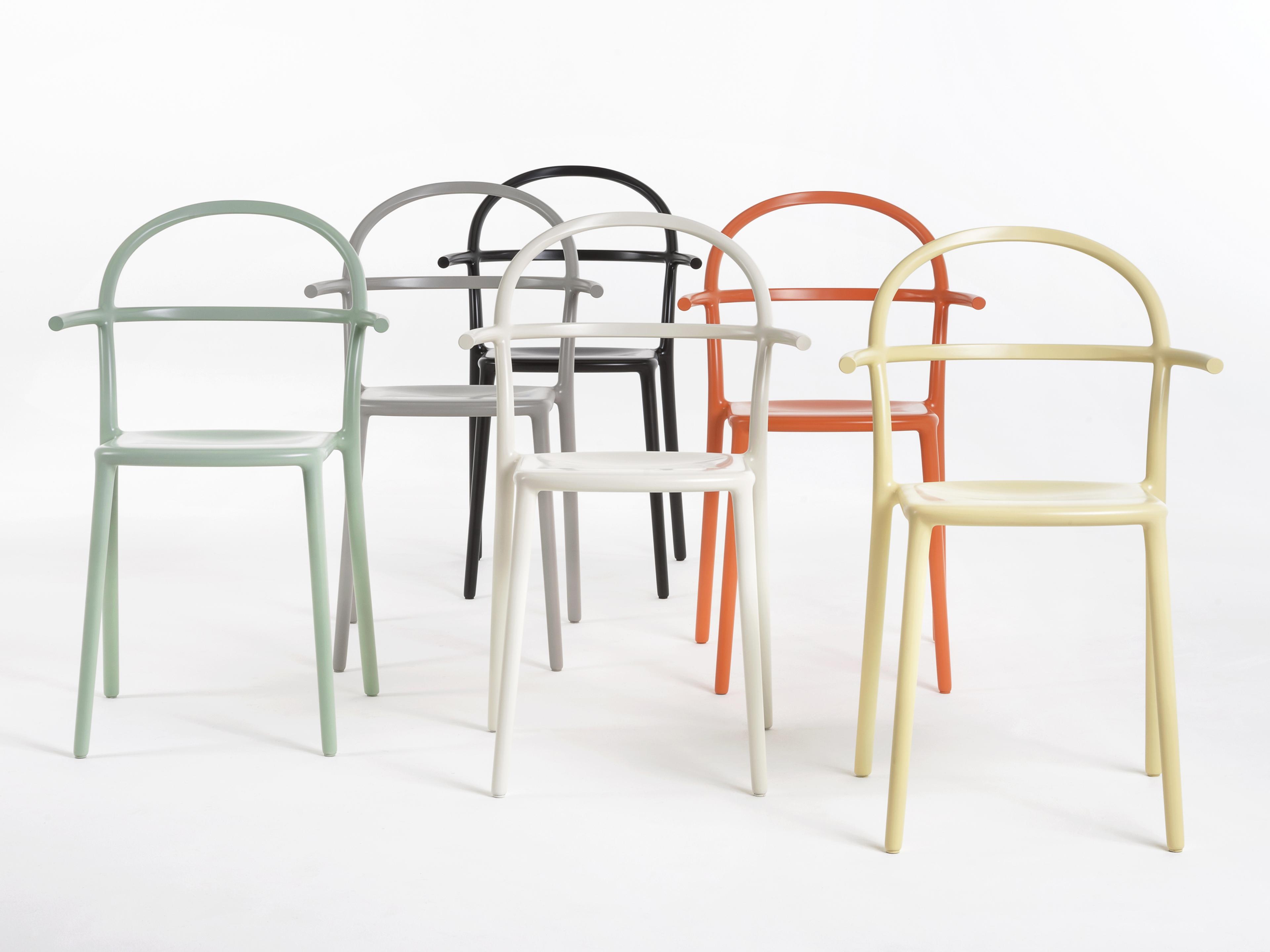 Kartell Generic White Arm Dining Chair  (Sold in 2)