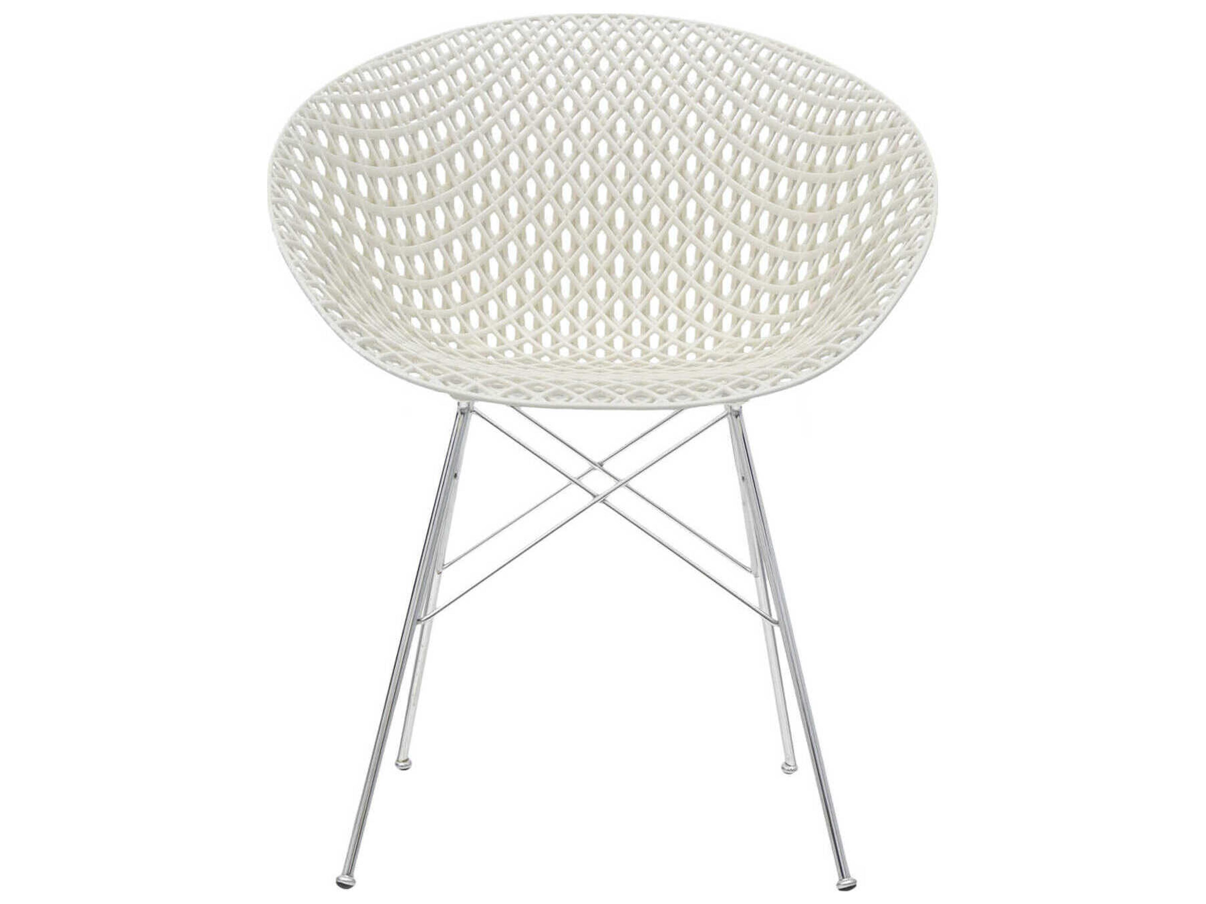 Kartell Smatrik Silver Arm Dining Chair  (Sold in 2)