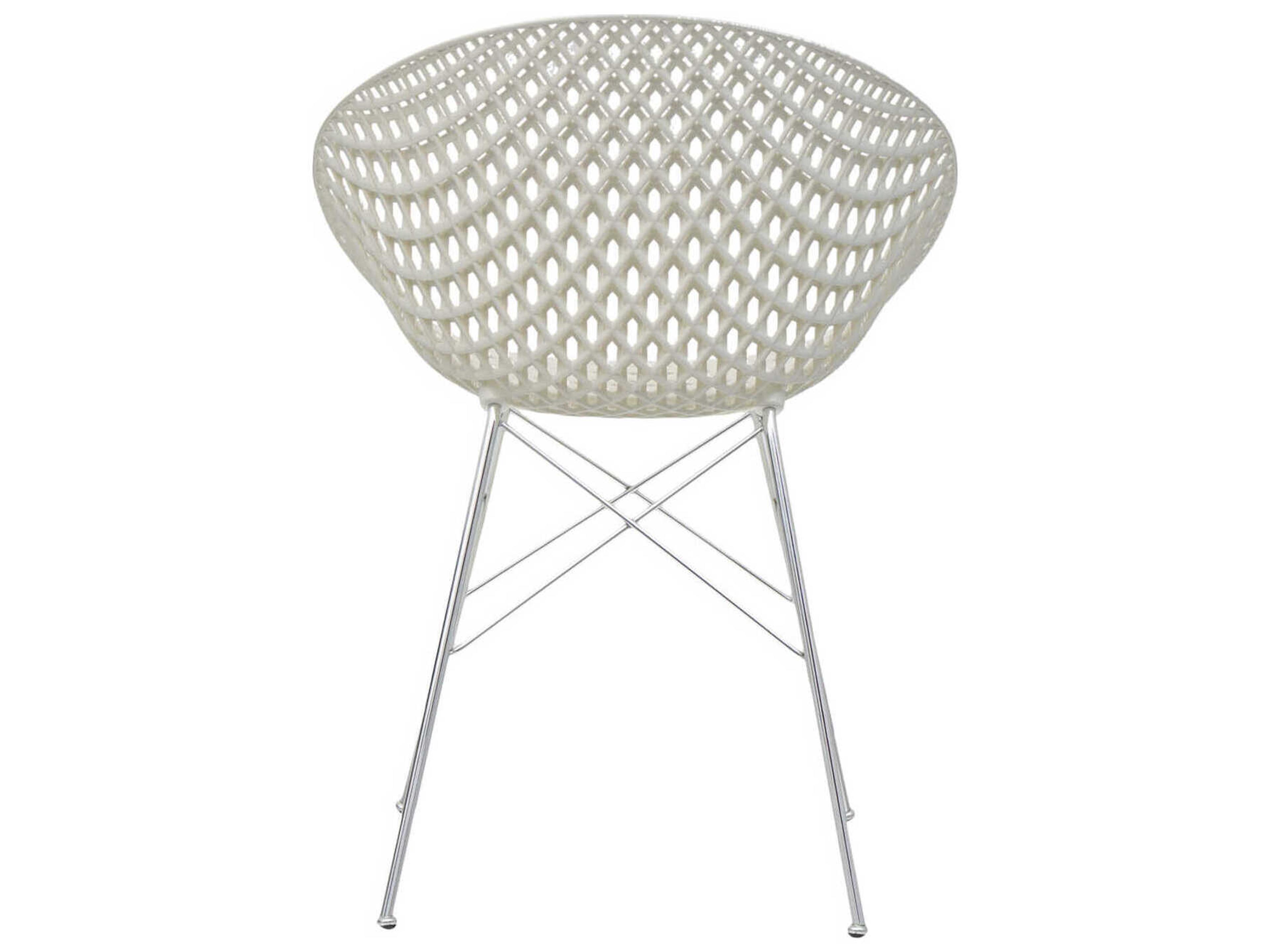Kartell Smatrik Silver Arm Dining Chair  (Sold in 2)