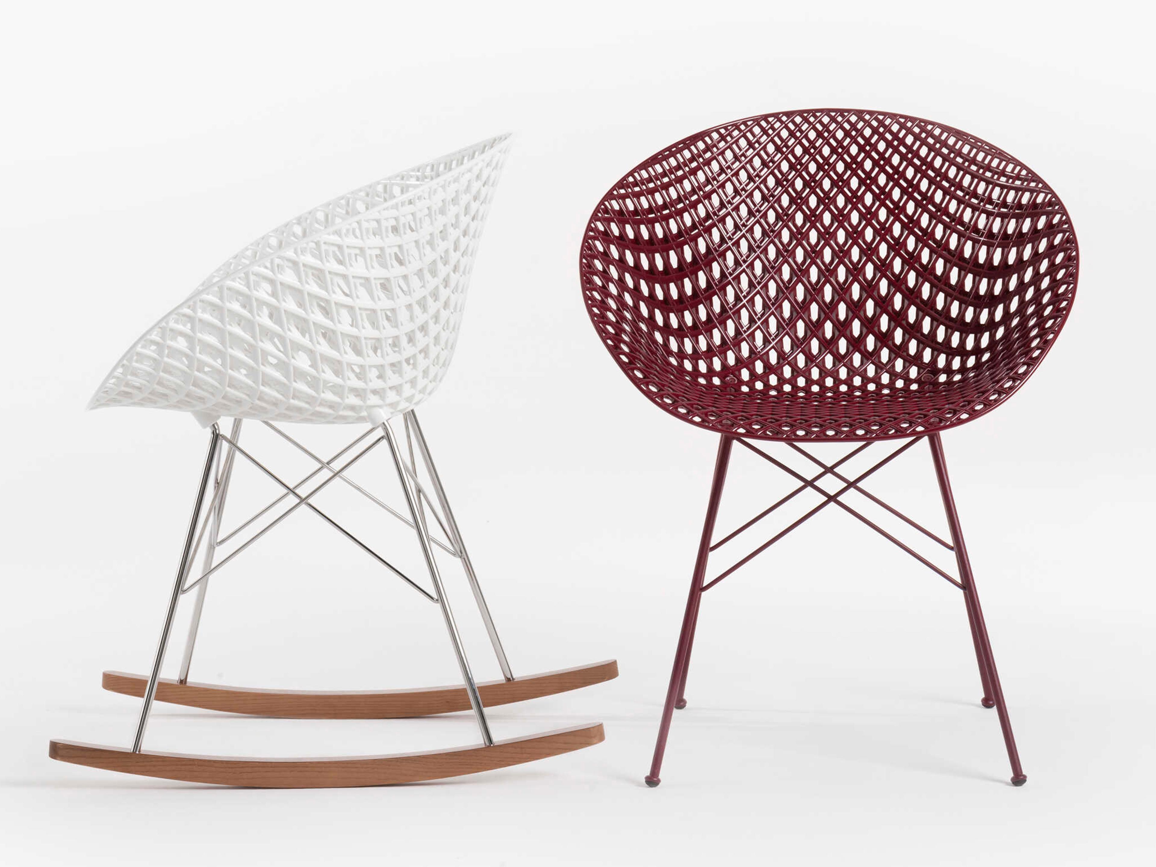 Kartell Smatrik Oak Wood Brown Arm Dining Chair  (Sold in 2)