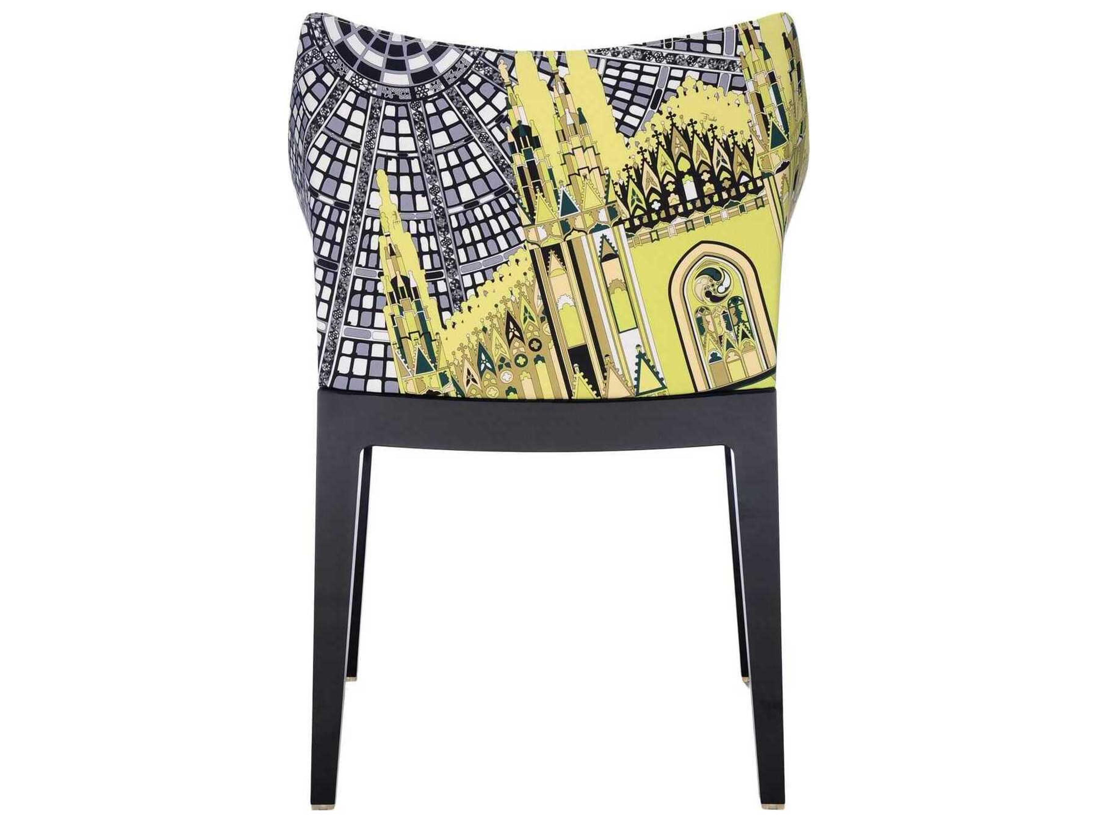 Kartell Madame Emilio Pucci Black Upholstered Arm Dining Chair