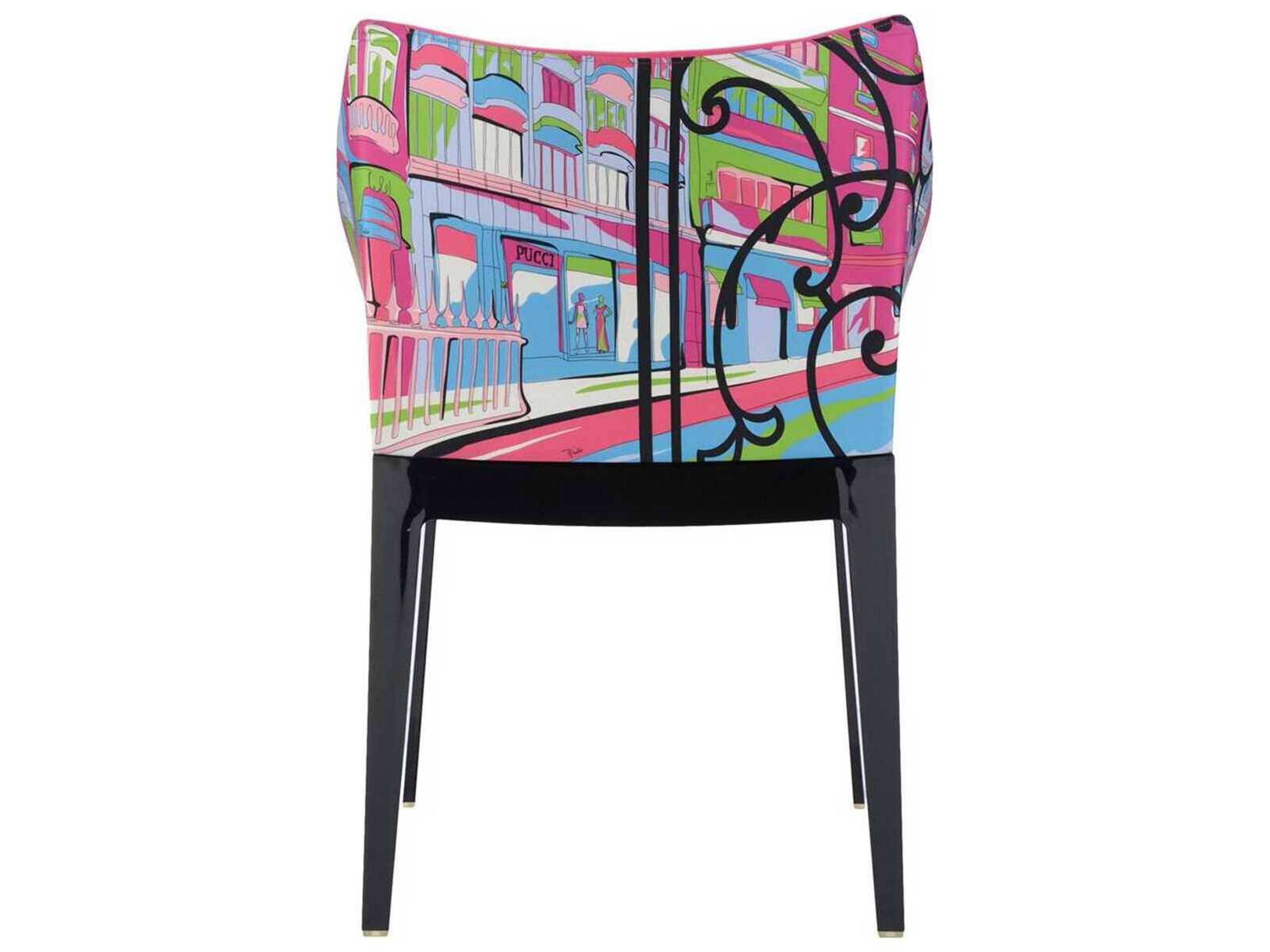 Kartell Madame Emilio Pucci Black Upholstered Arm Dining Chair