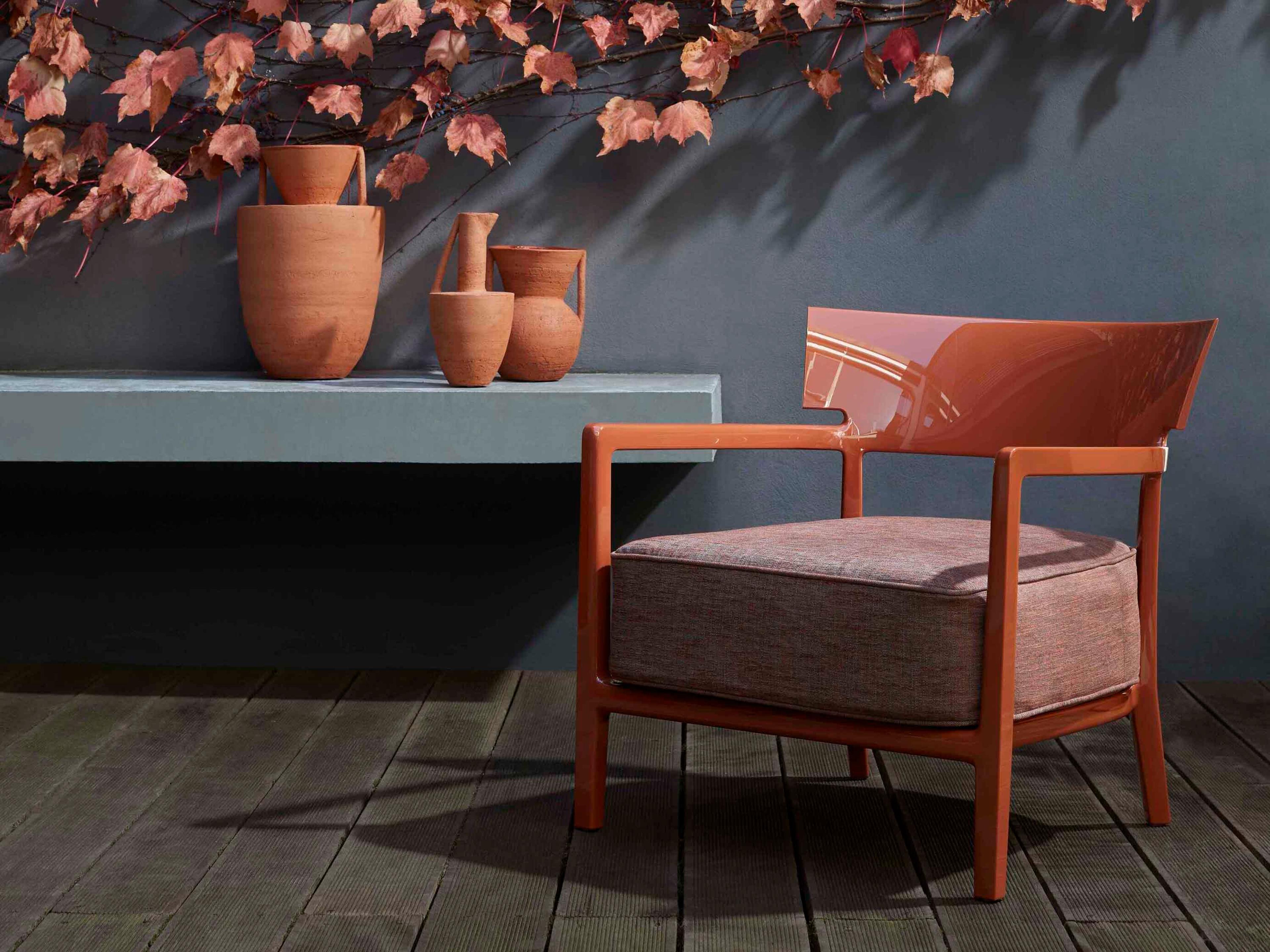 Kartell Cara Orange Fabric Accent Chair