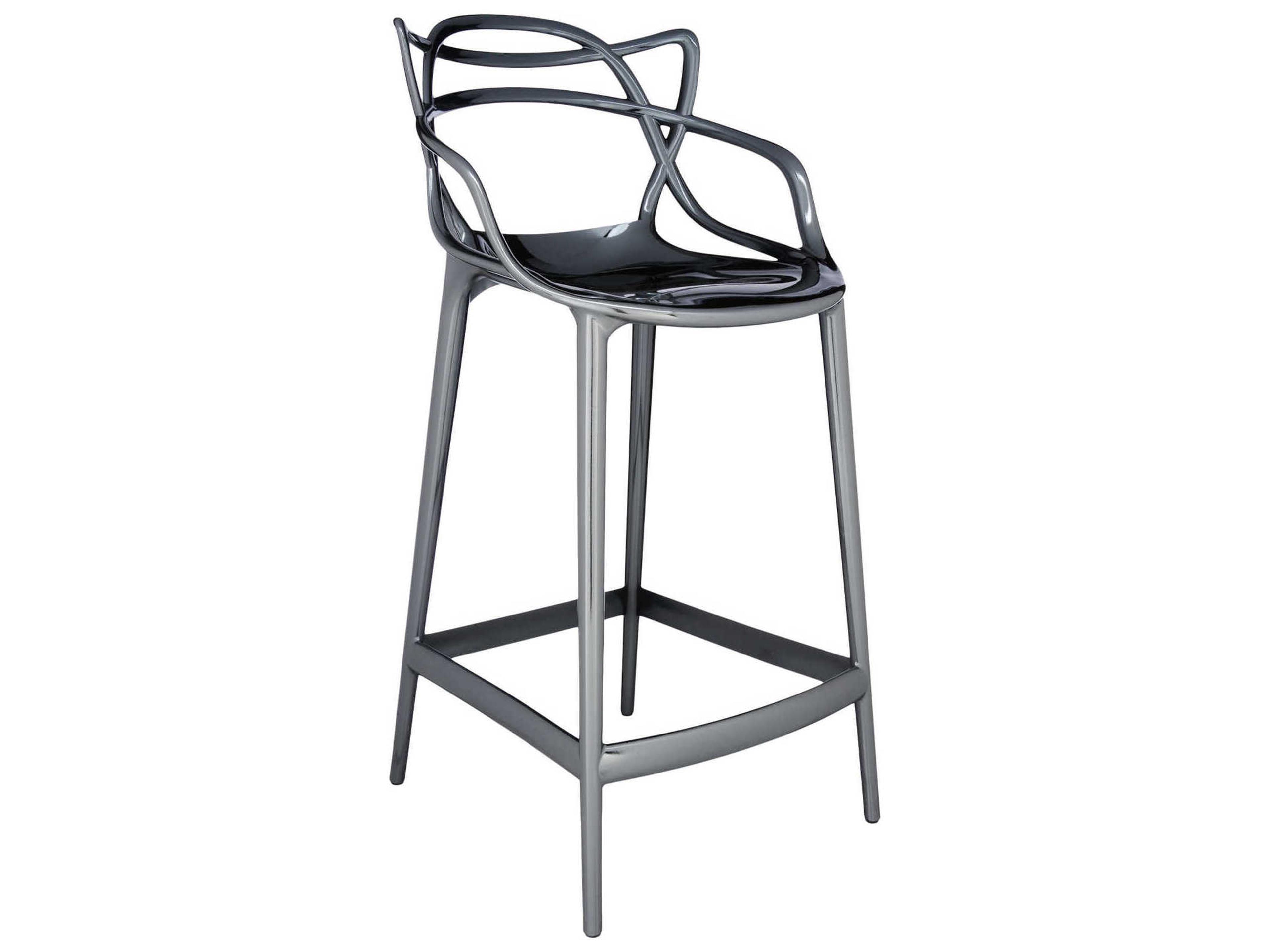 Masters Counter Stool Metallic Titanium Iconic Seating