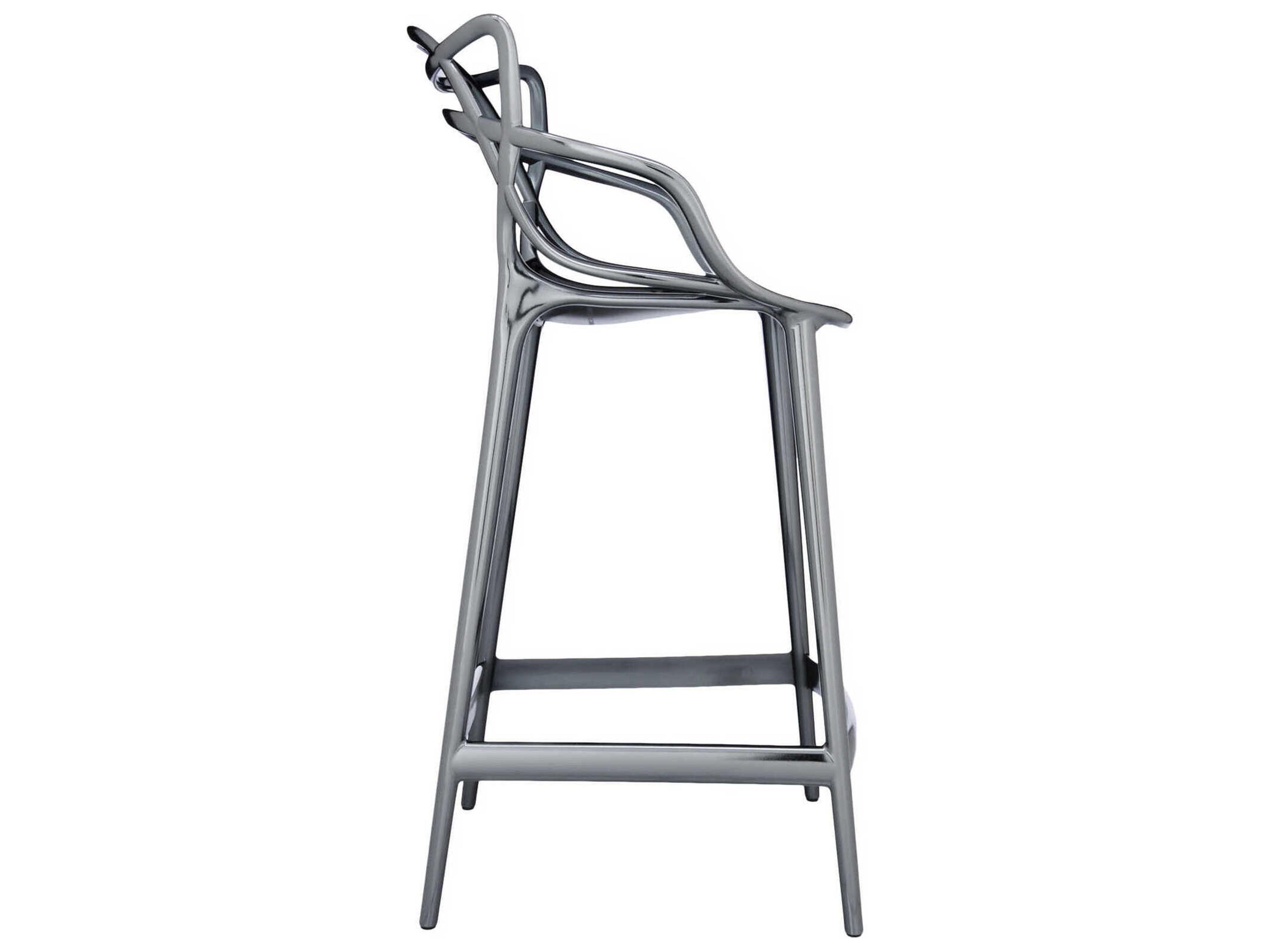 Kartell Masters Metallic Titanium Counter Stool