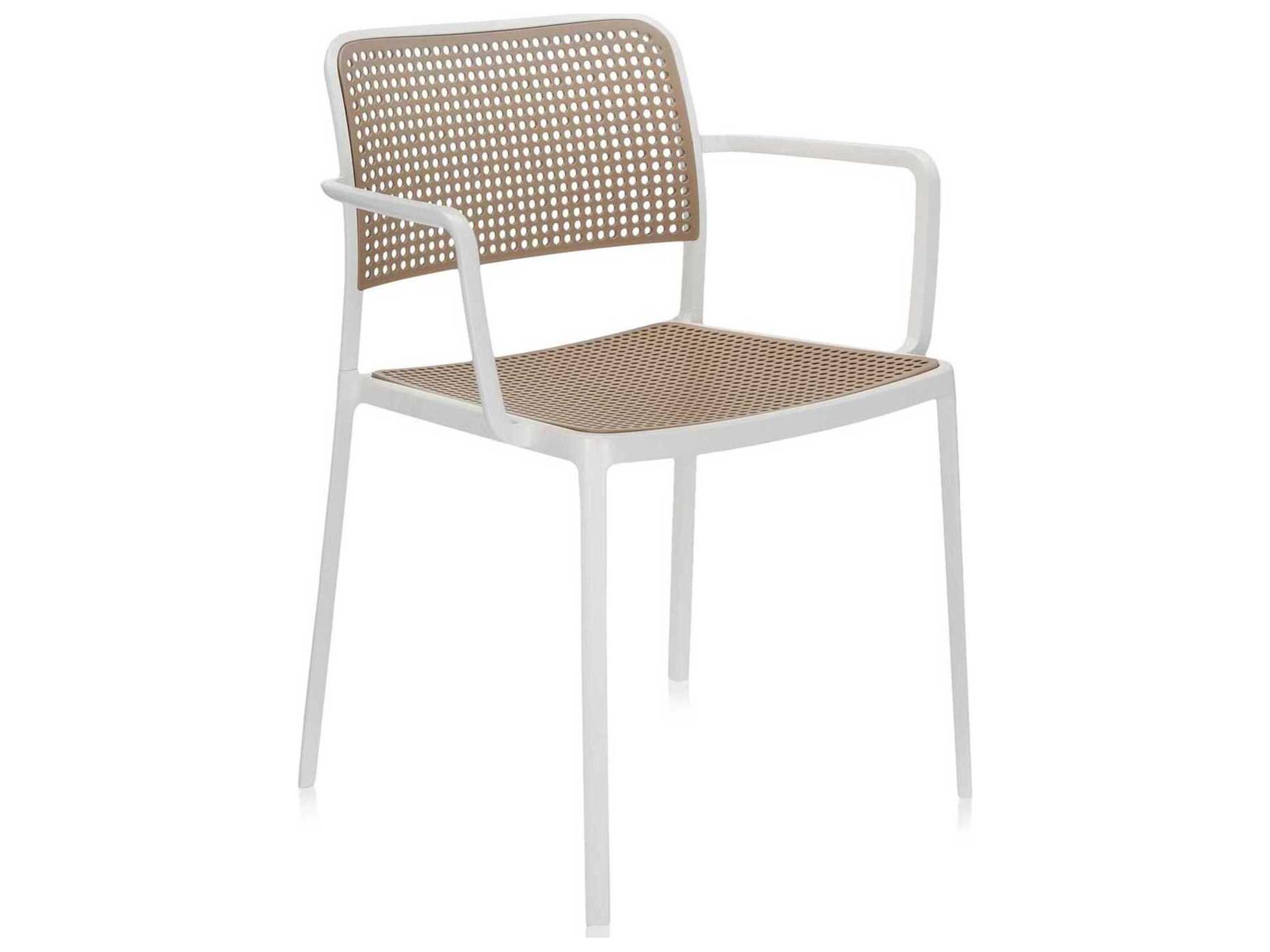 Kartell Audrey Brown Arm Dining Chair  (Sold in 2)