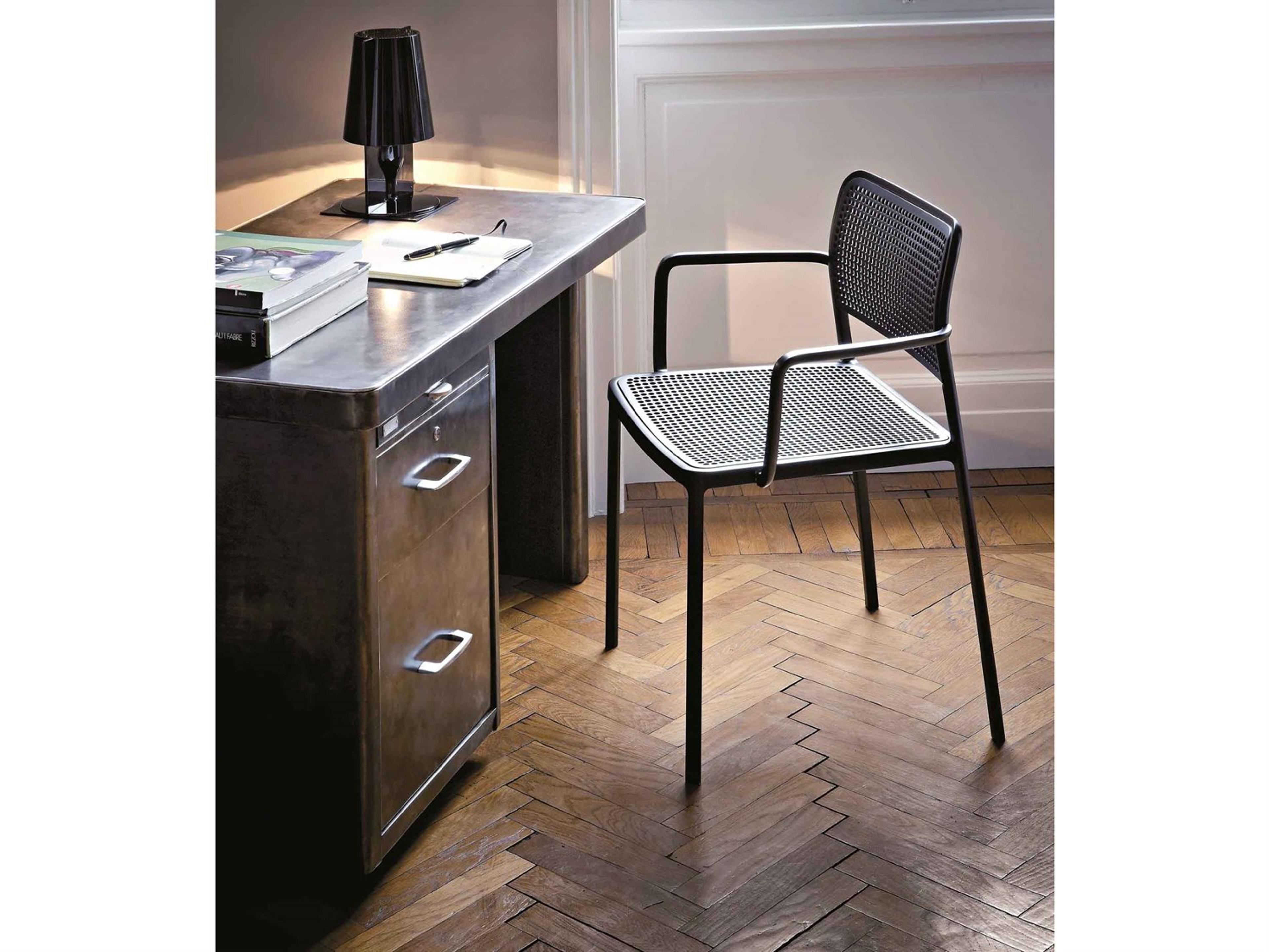 Kartell Audrey Black Arm Dining Chair  (Sold in 2)