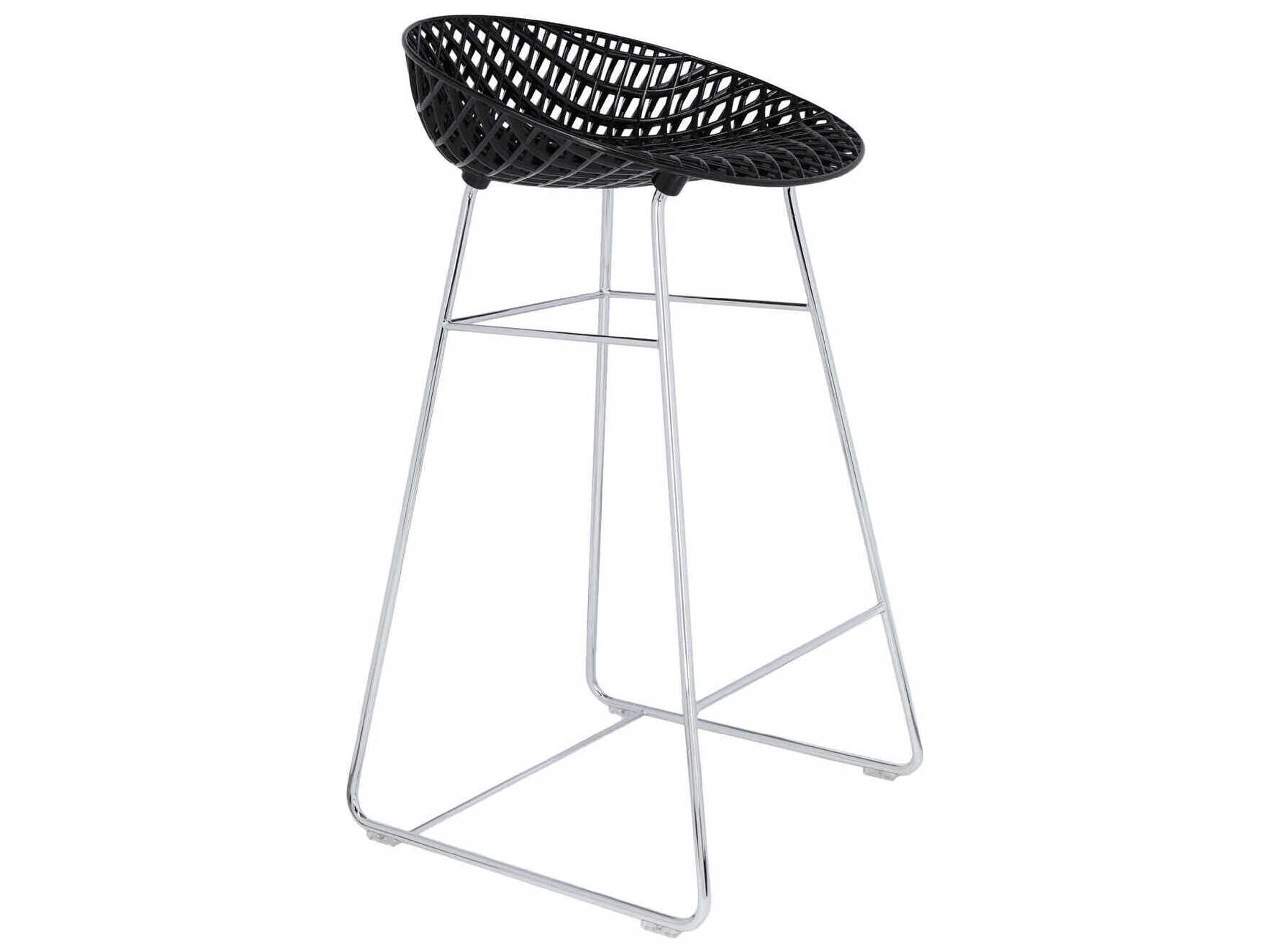 Smatrik Black And Chrome Counter Stool