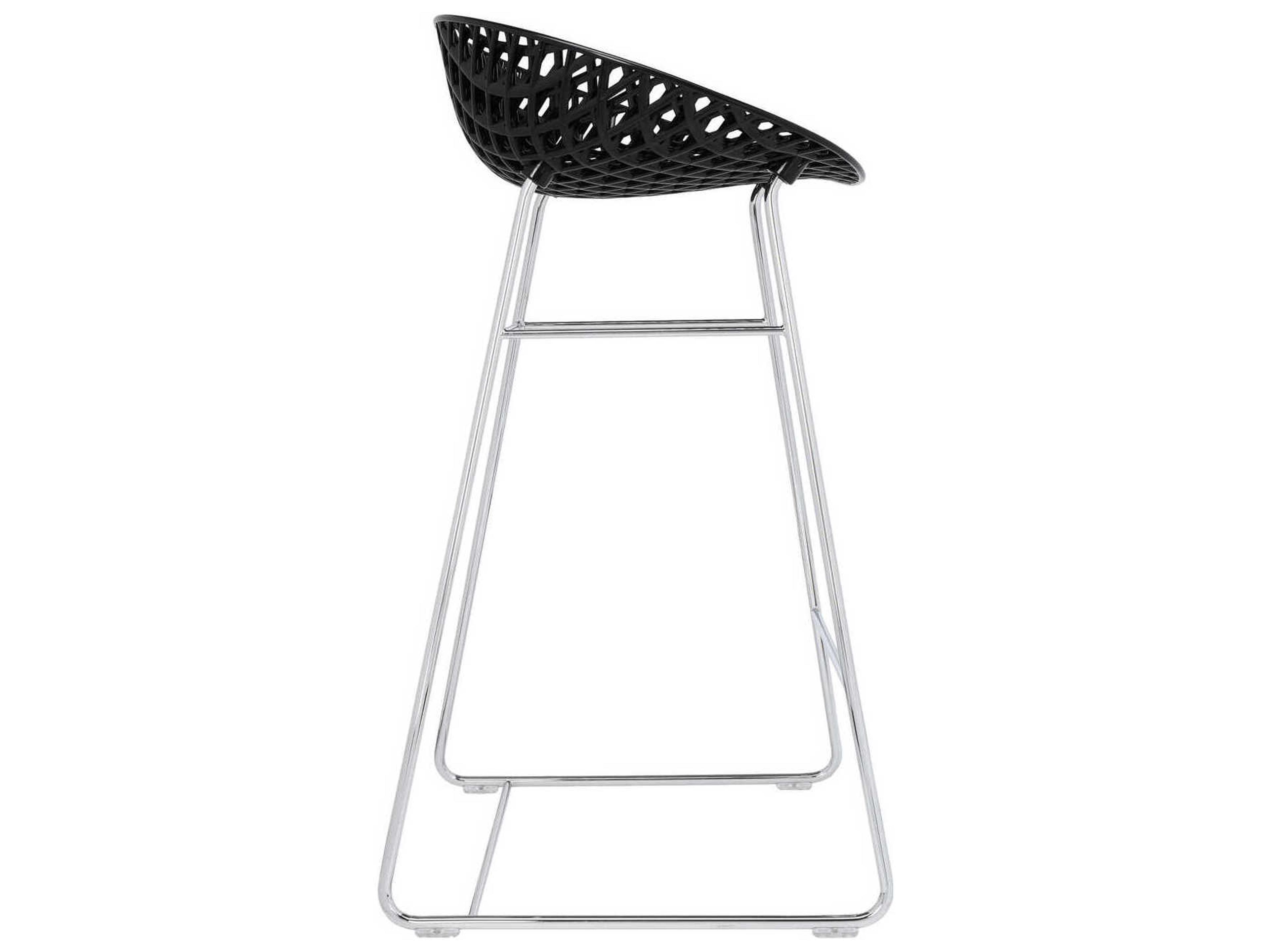 Kartell Smatrik Black And Chrome Counter Stool