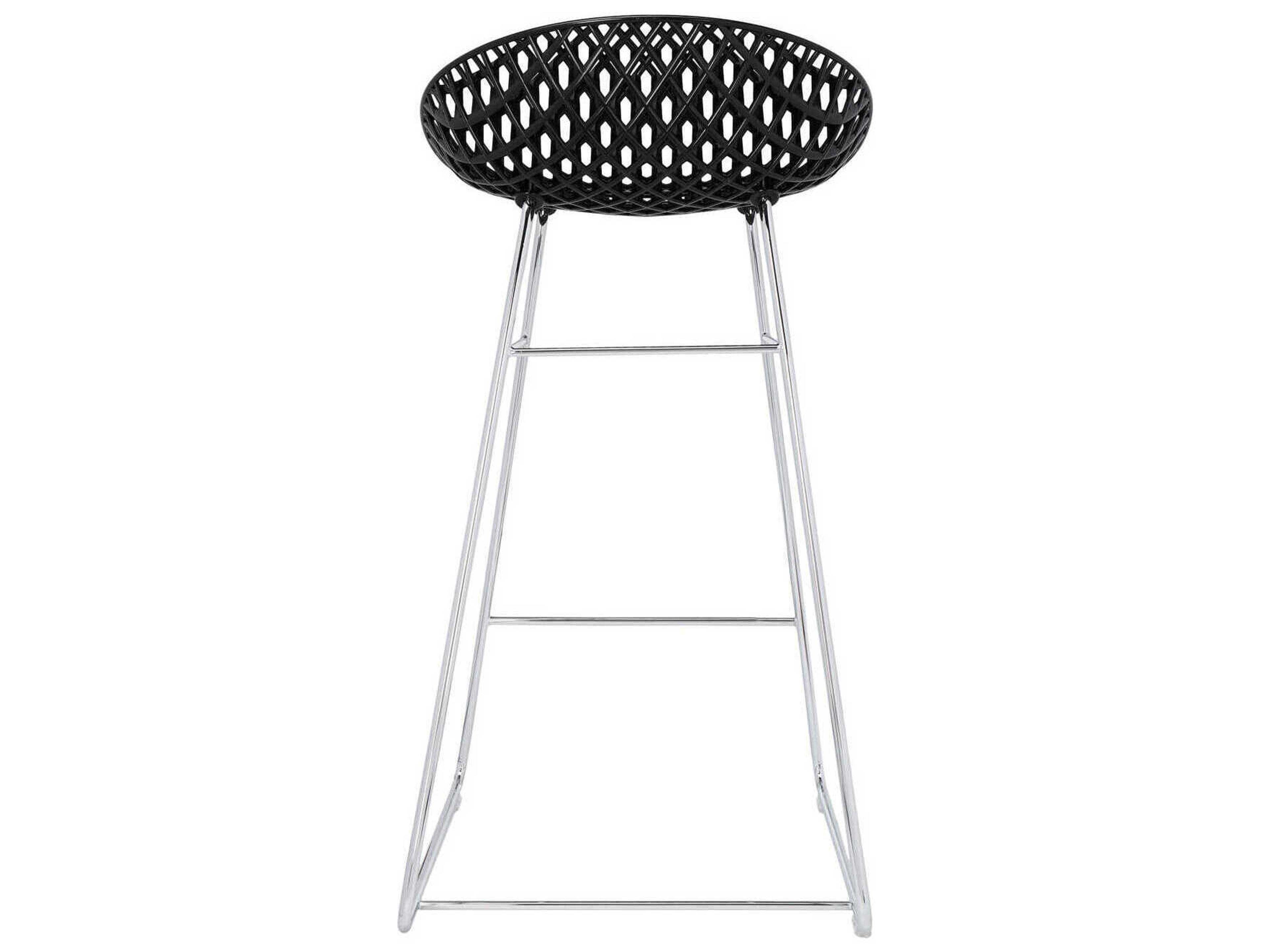 Kartell Smatrik Black And Chrome Counter Stool