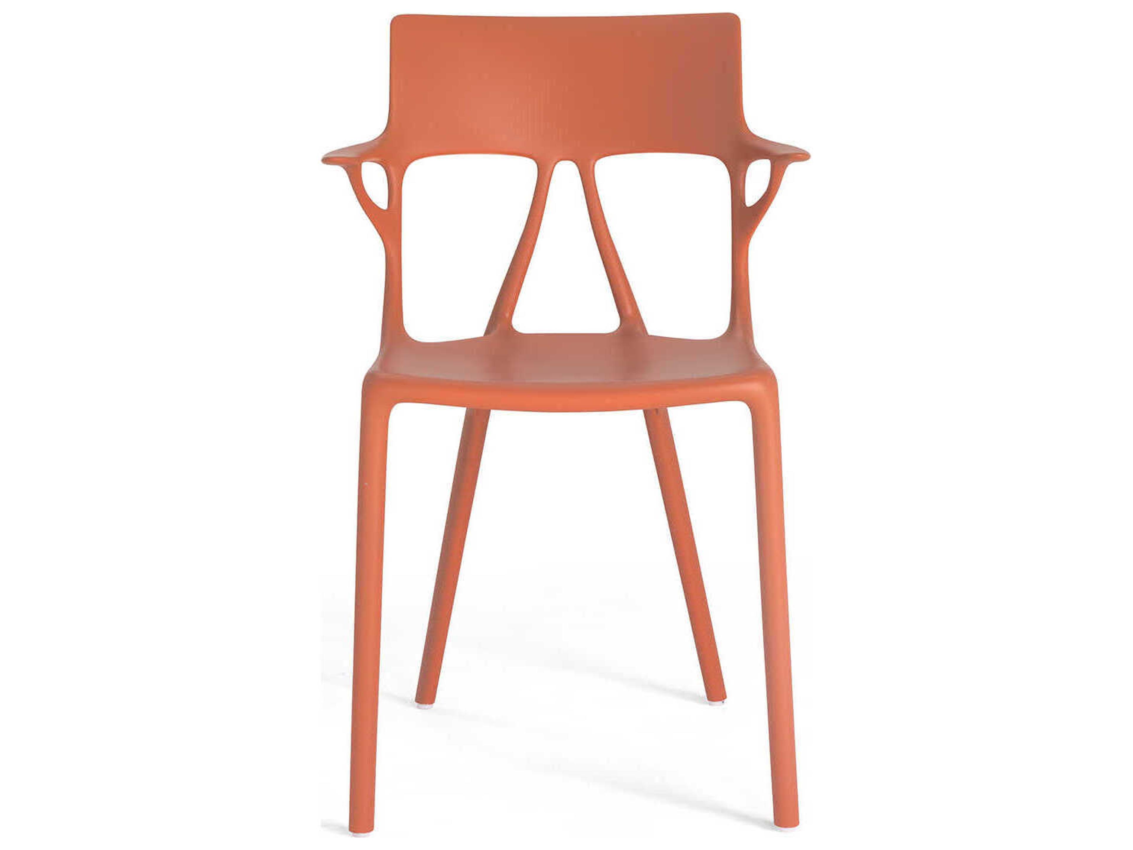 Kartell Ai Orange Arm Dining Chair  (Sold in 2)