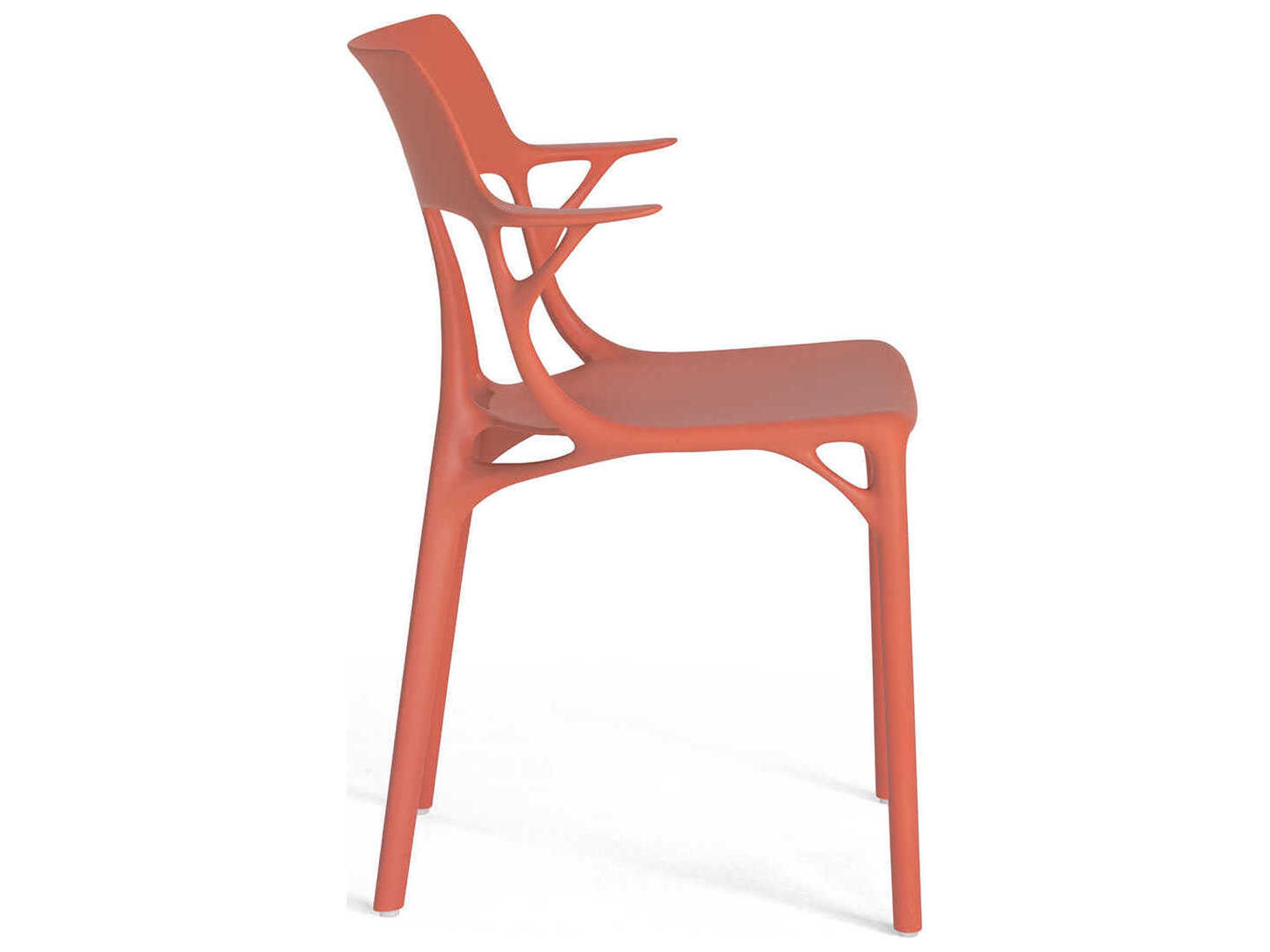 Kartell Ai Orange Arm Dining Chair  (Sold in 2)