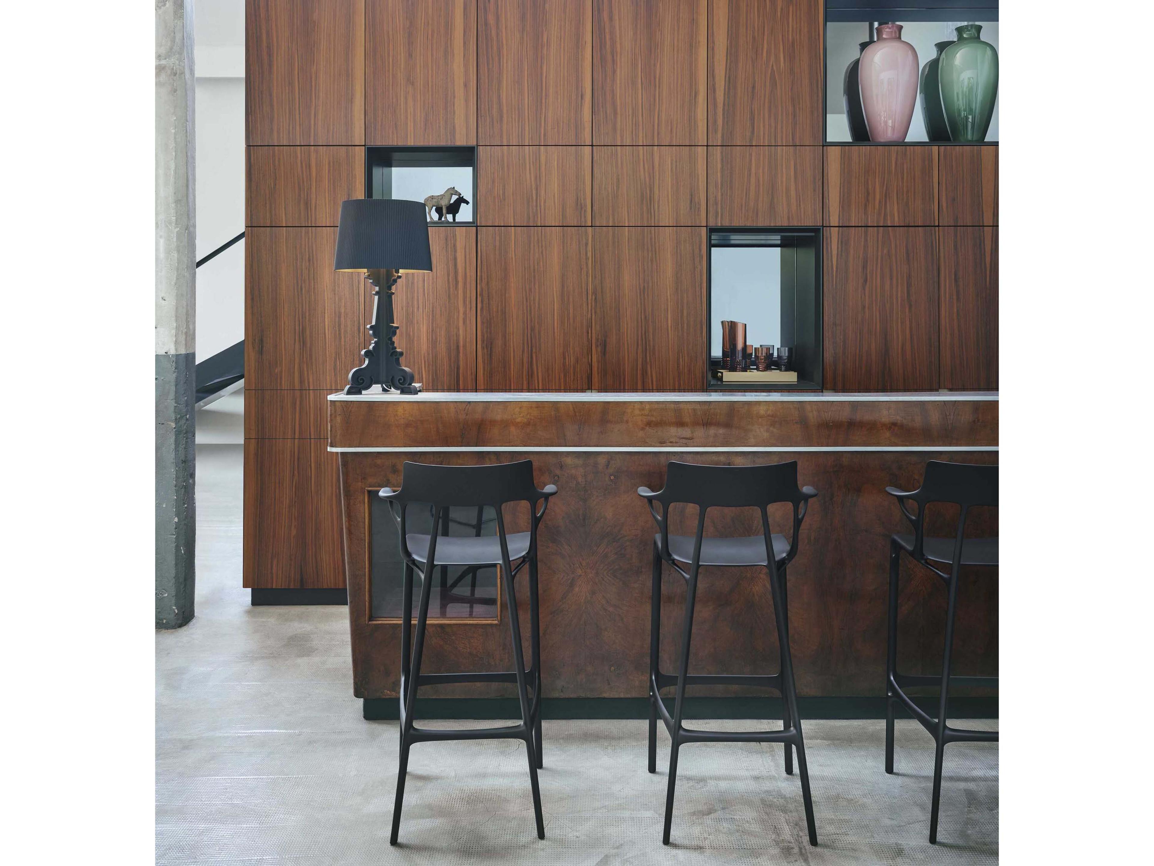 Kartell Ai Recycled Black Bar Stool