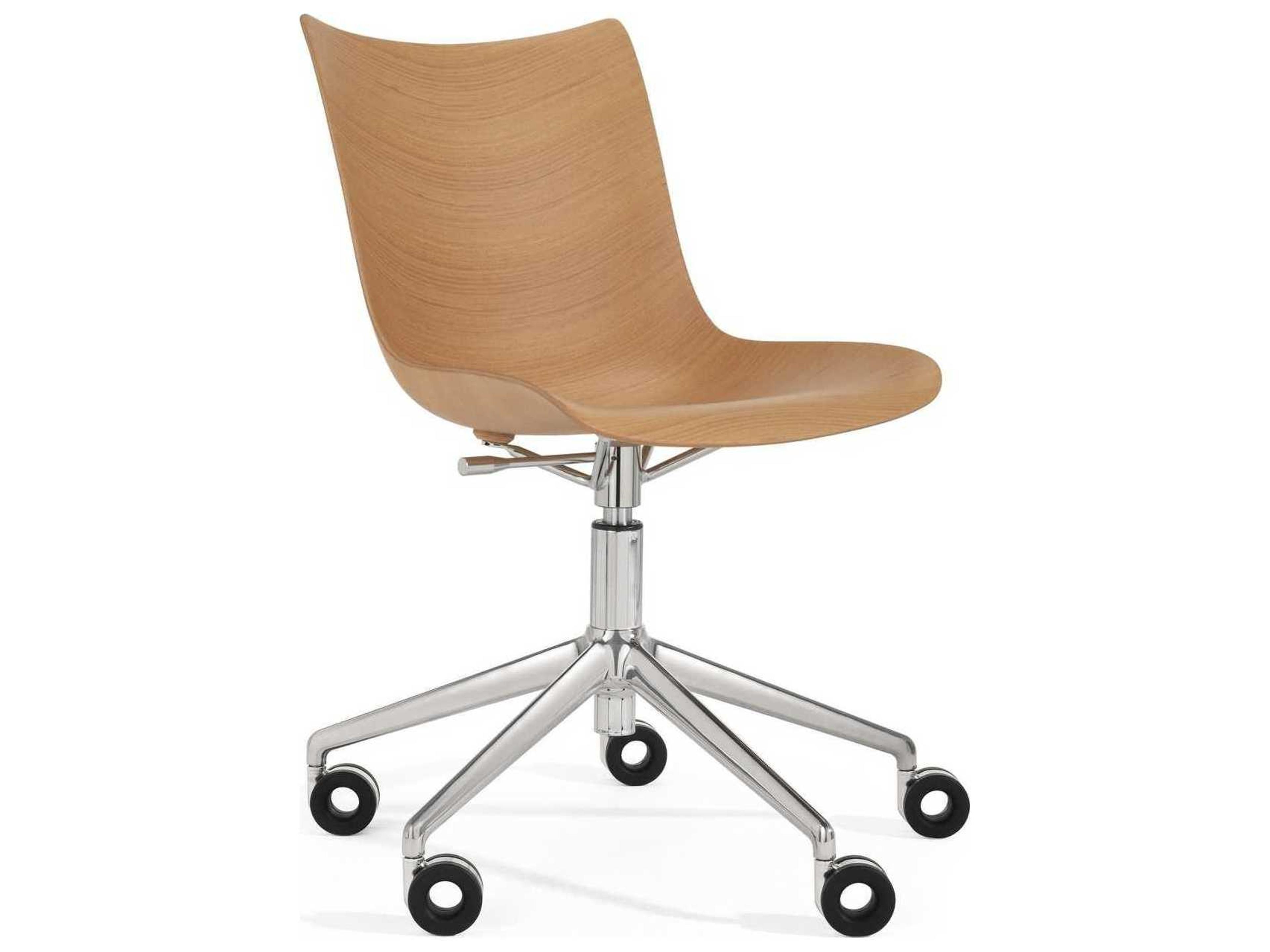 P-wood Brown Adjustable Computer Office Chair