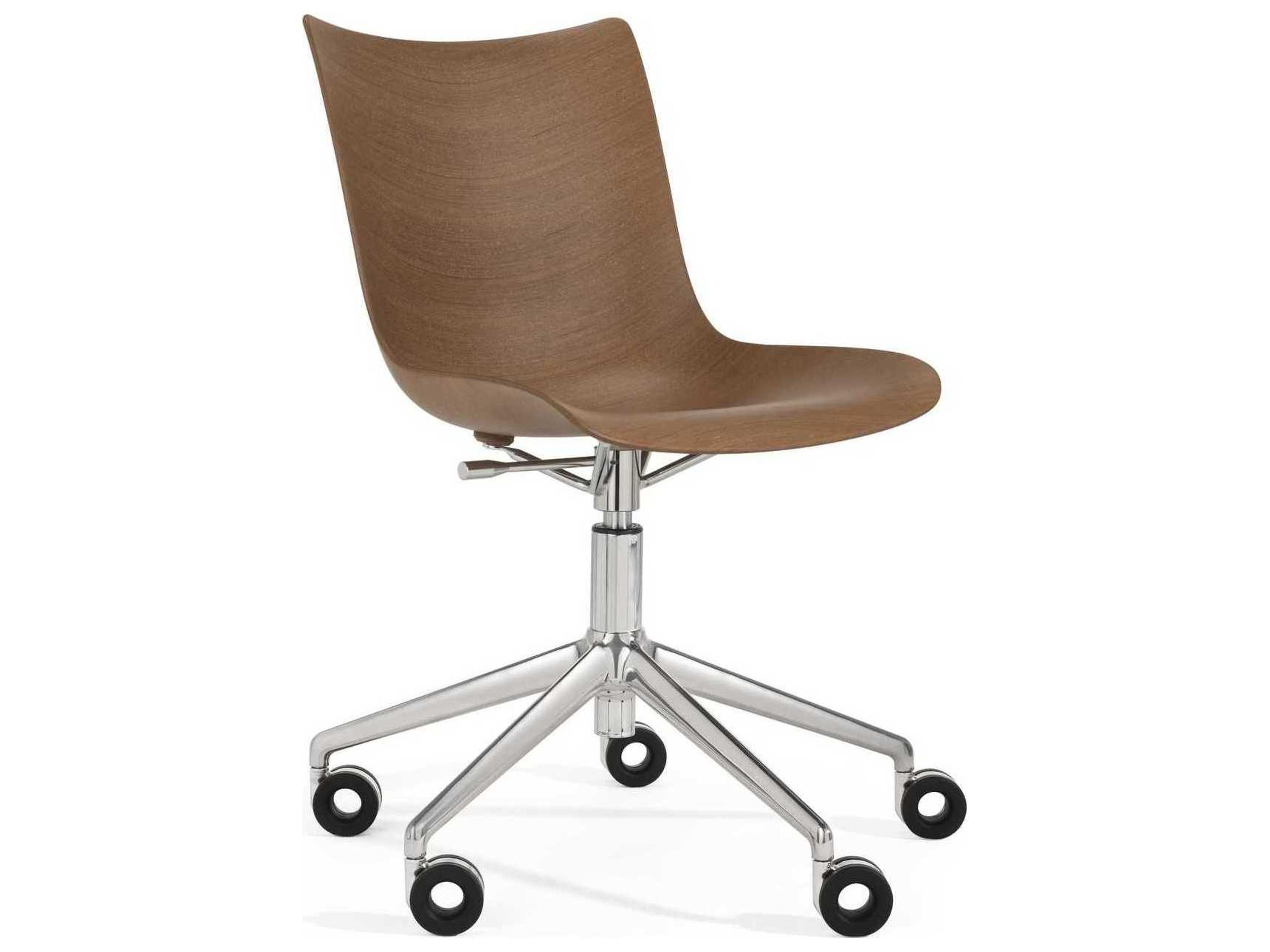 P-wood Brown Adjustable Computer Office Chair