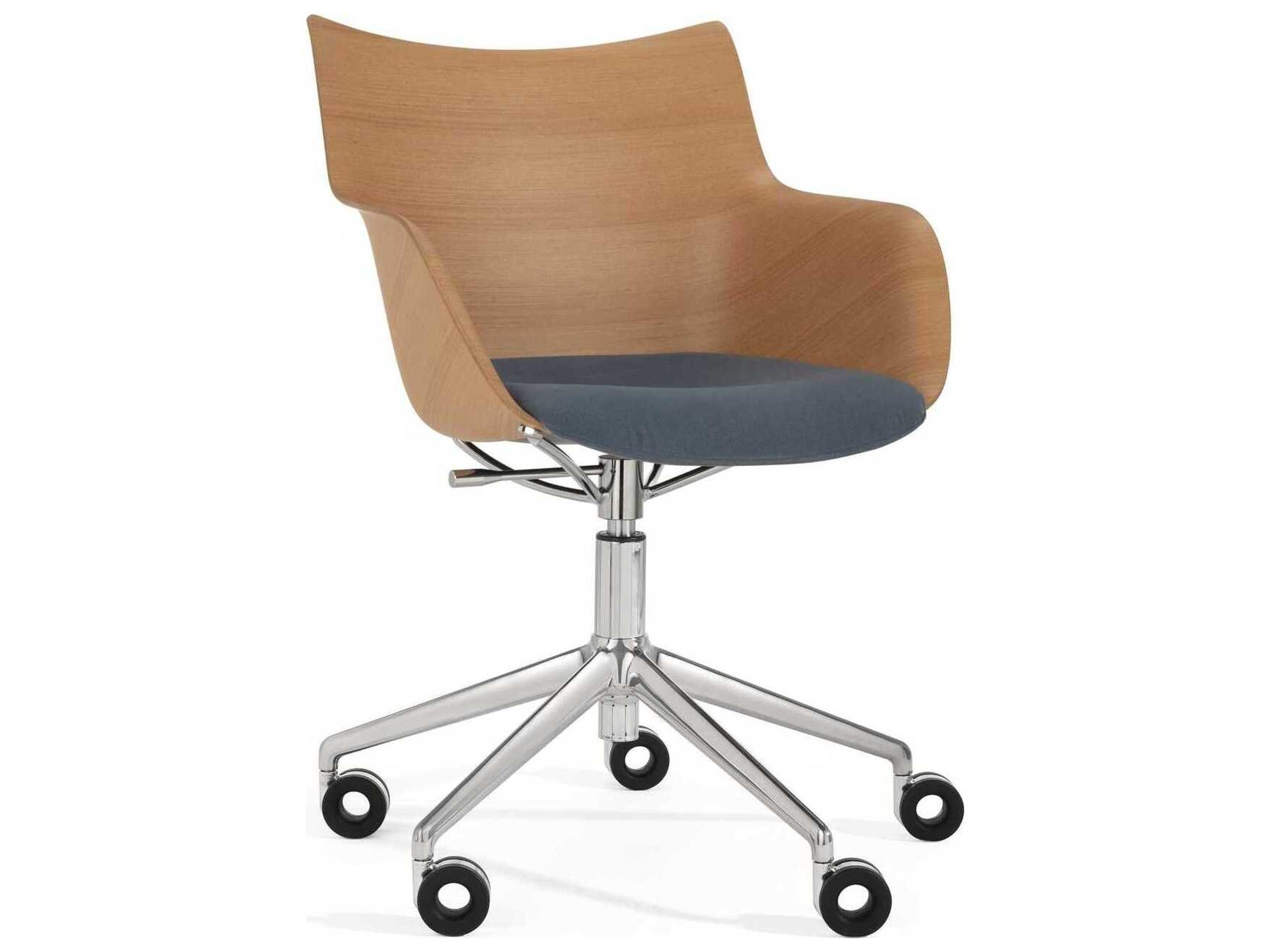 Q-wood Brown Upholstered Adjustable Computer Office Chair