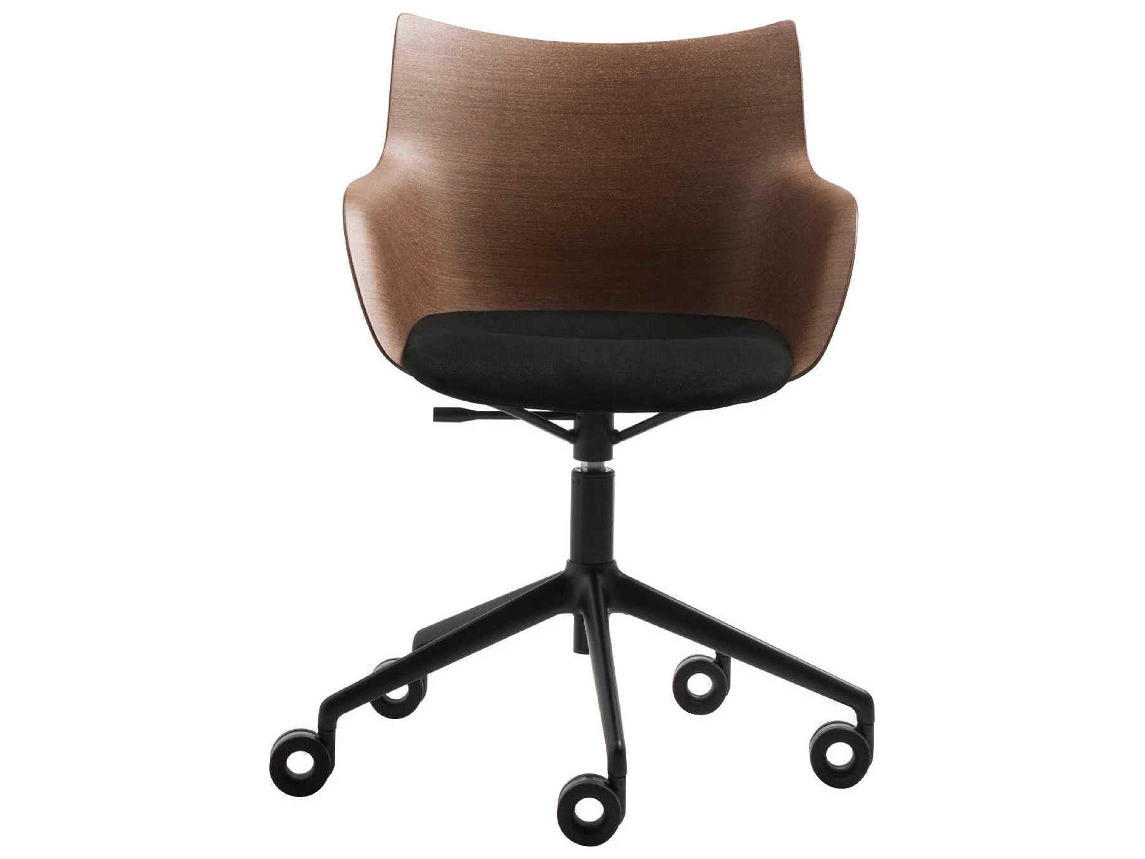 Kartell Q-wood Brown Upholstered Adjustable Computer Office Chair