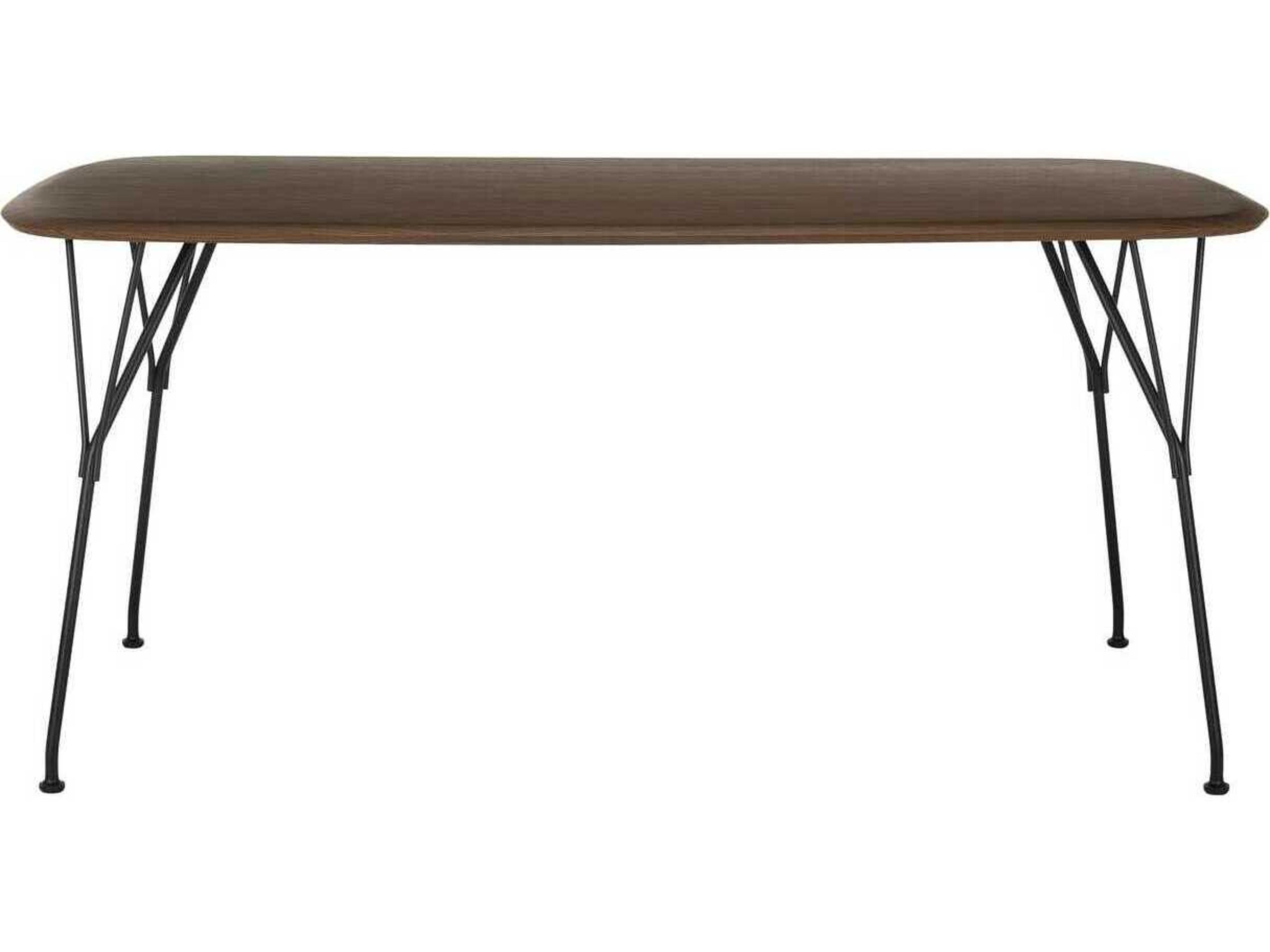 Viscount Of Wood Rectangular Walnut Black Dining Table