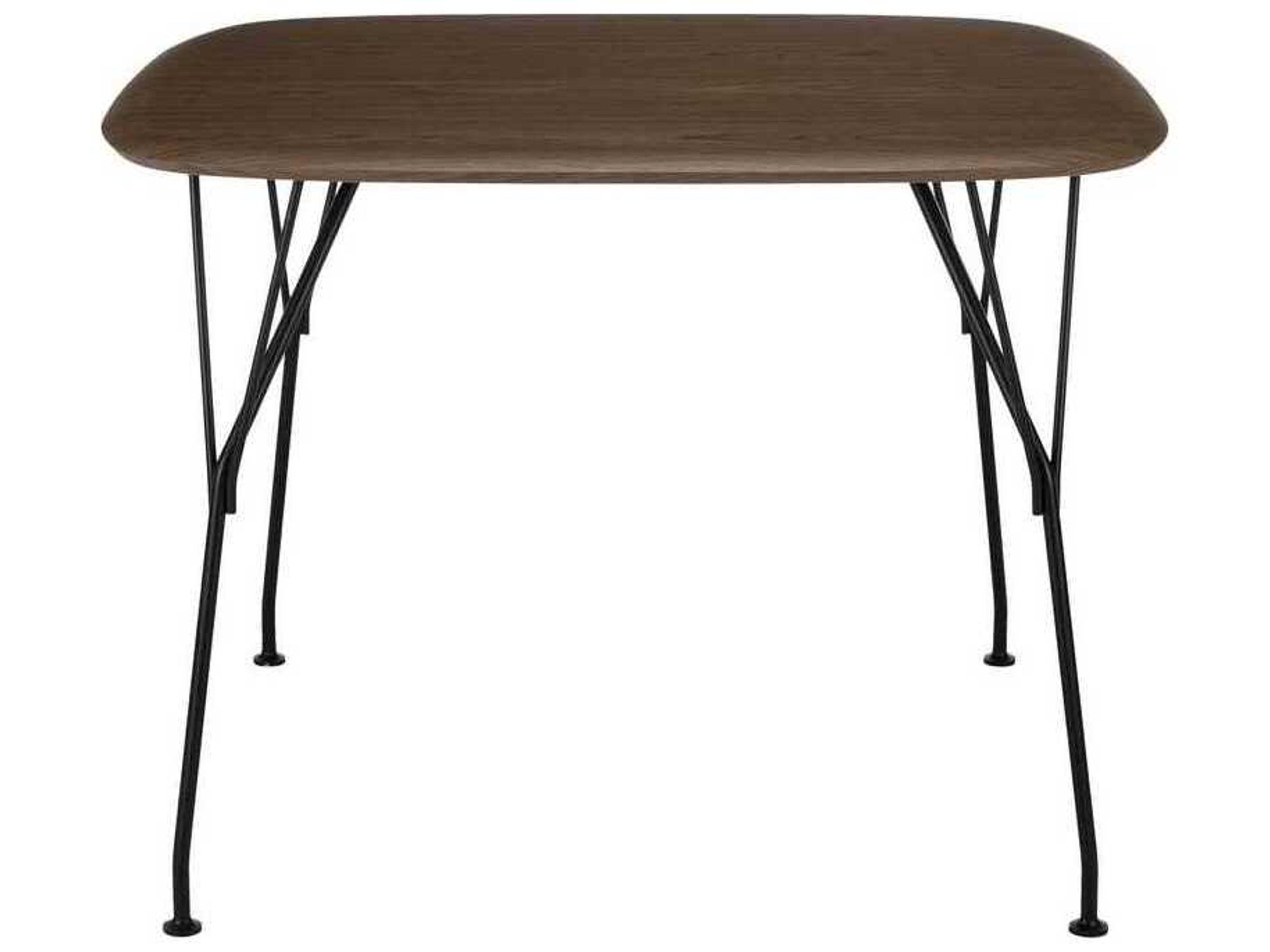 Kartell Viscount Of Wood Square Walnut Black Dining Table