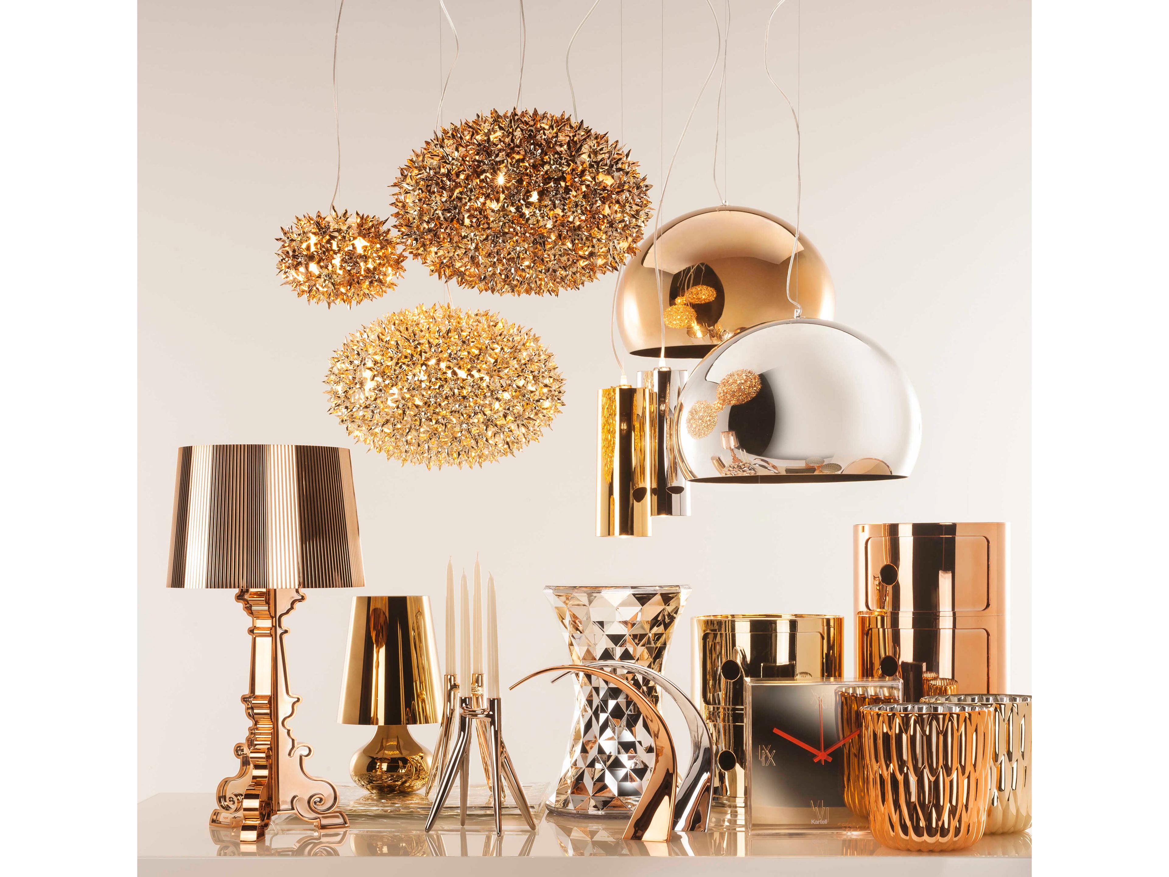 Kartell Componibili Metal Gold File Cabinet