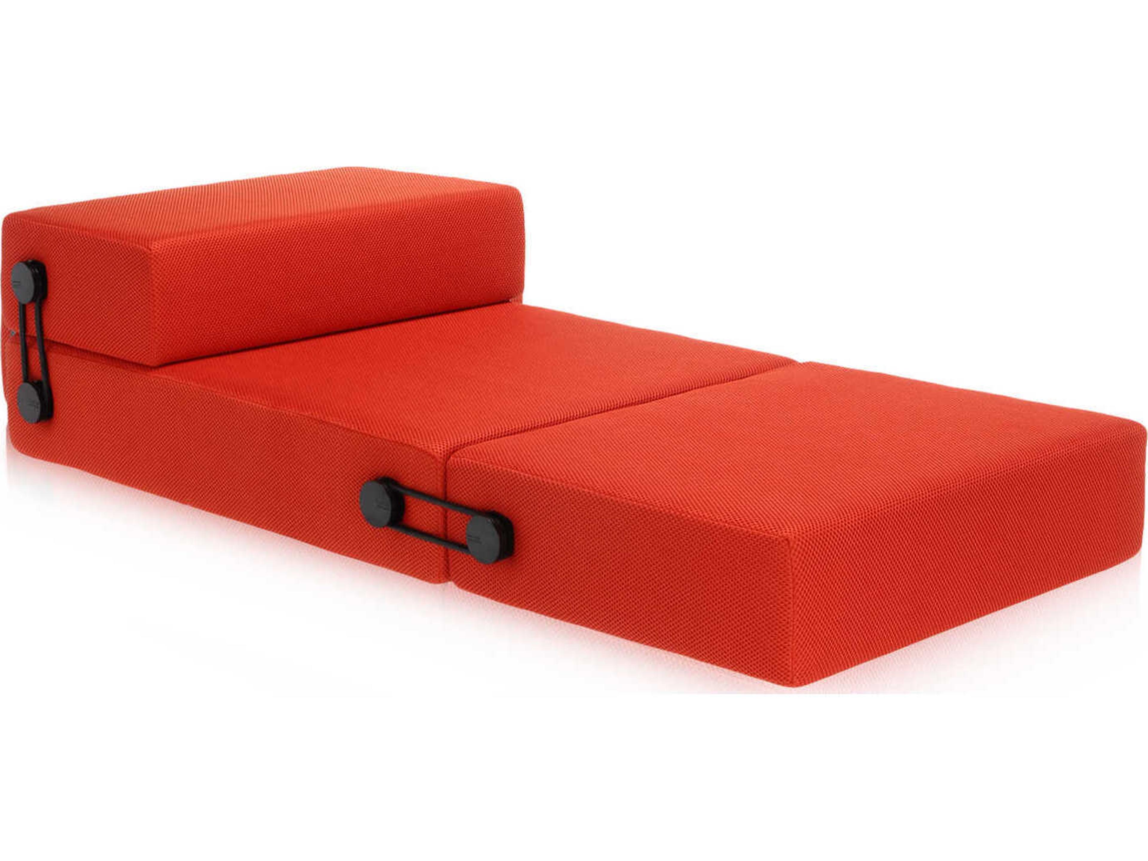Trix Orange Red Upholstered Chaise