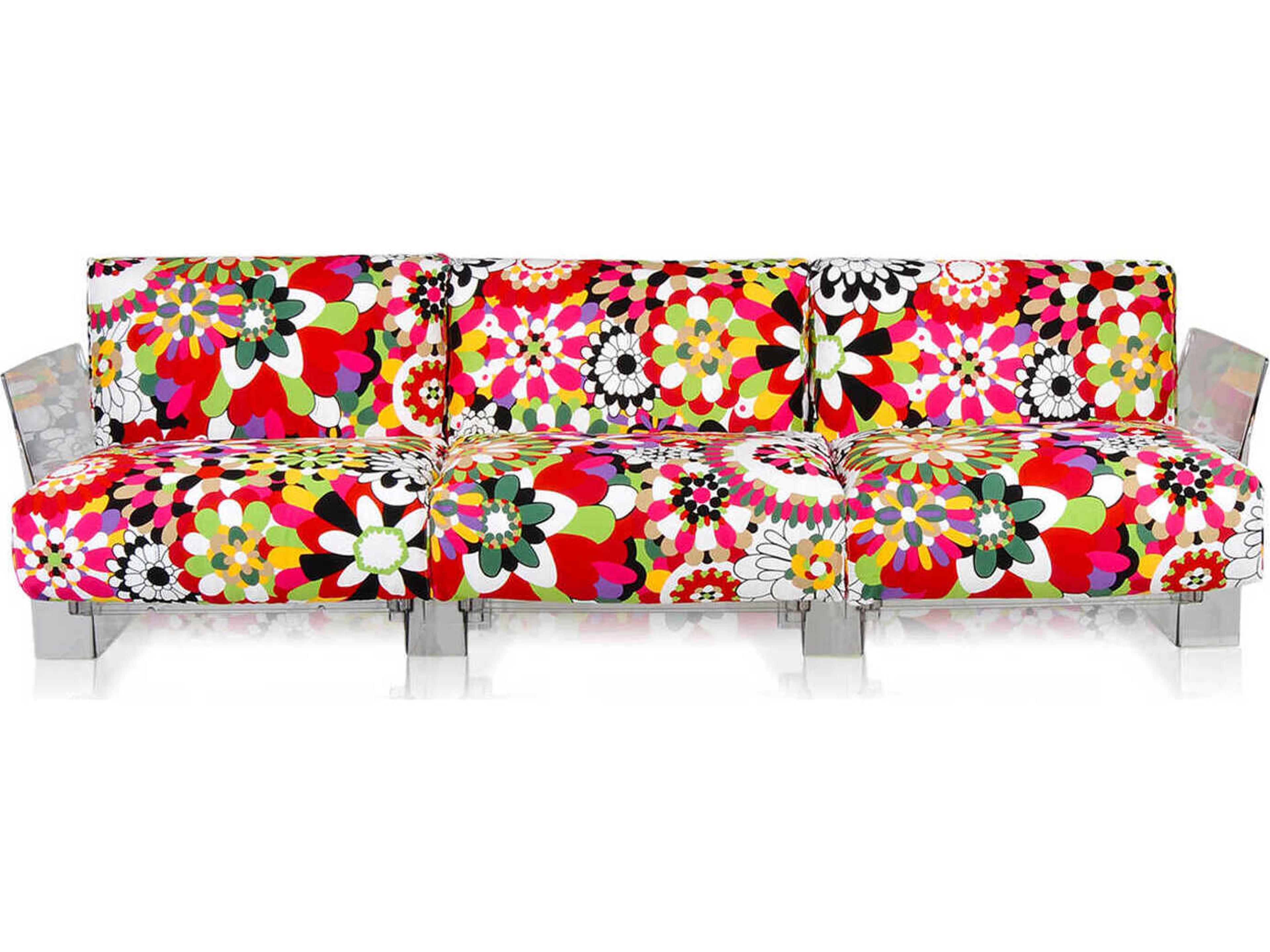 Kartell Pop Missoni Wide Purple Upholstered Sectional Sofa