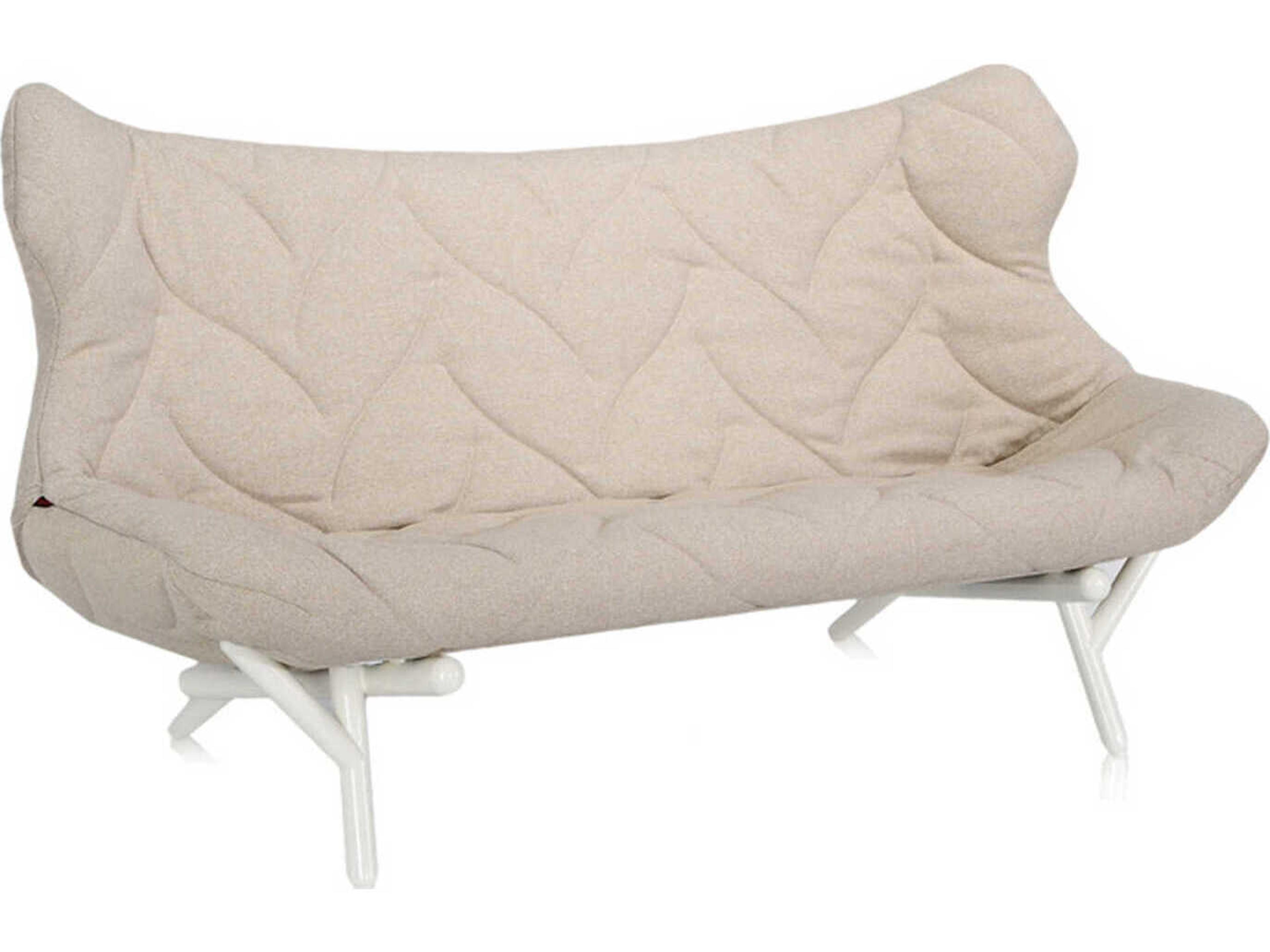 Foliage Beige Trevira And White Upholstered Loveseat