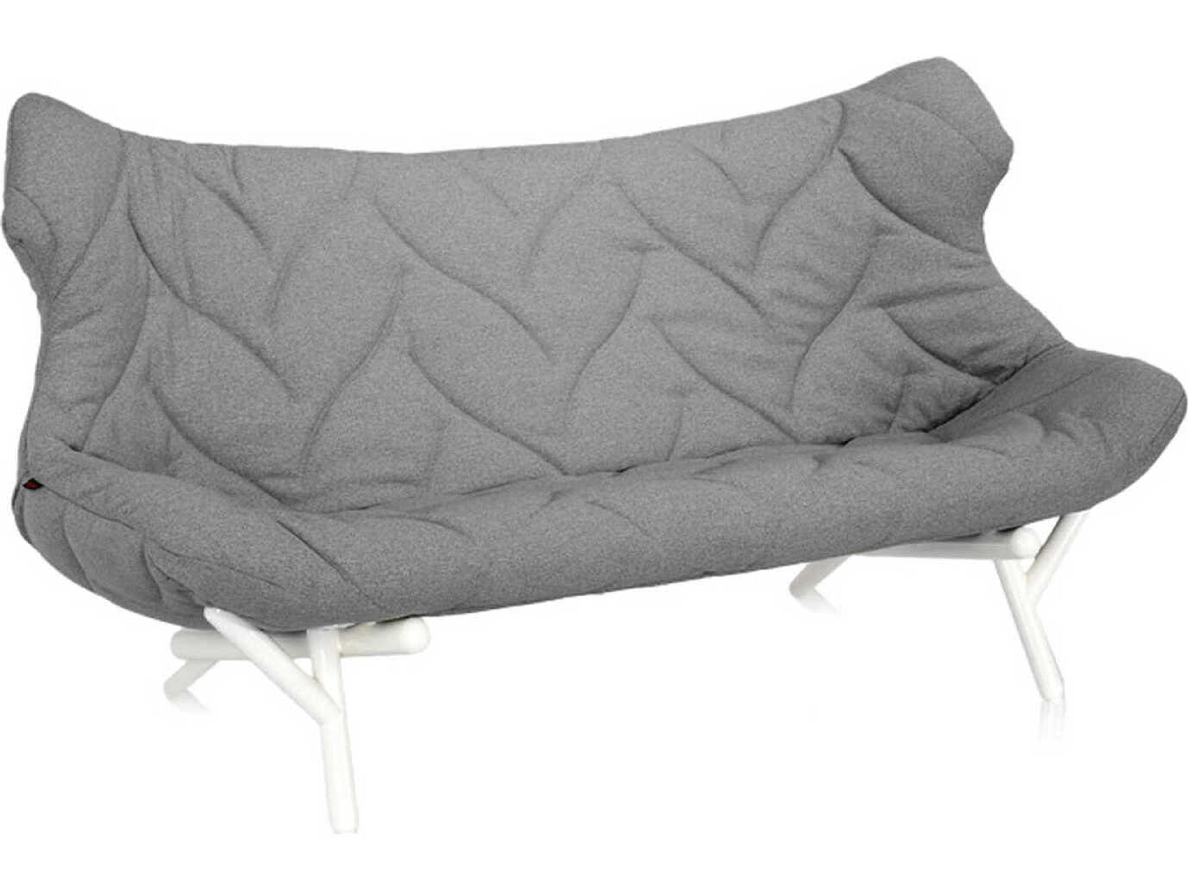 Foliage Gray Trevira And White Upholstered Loveseat