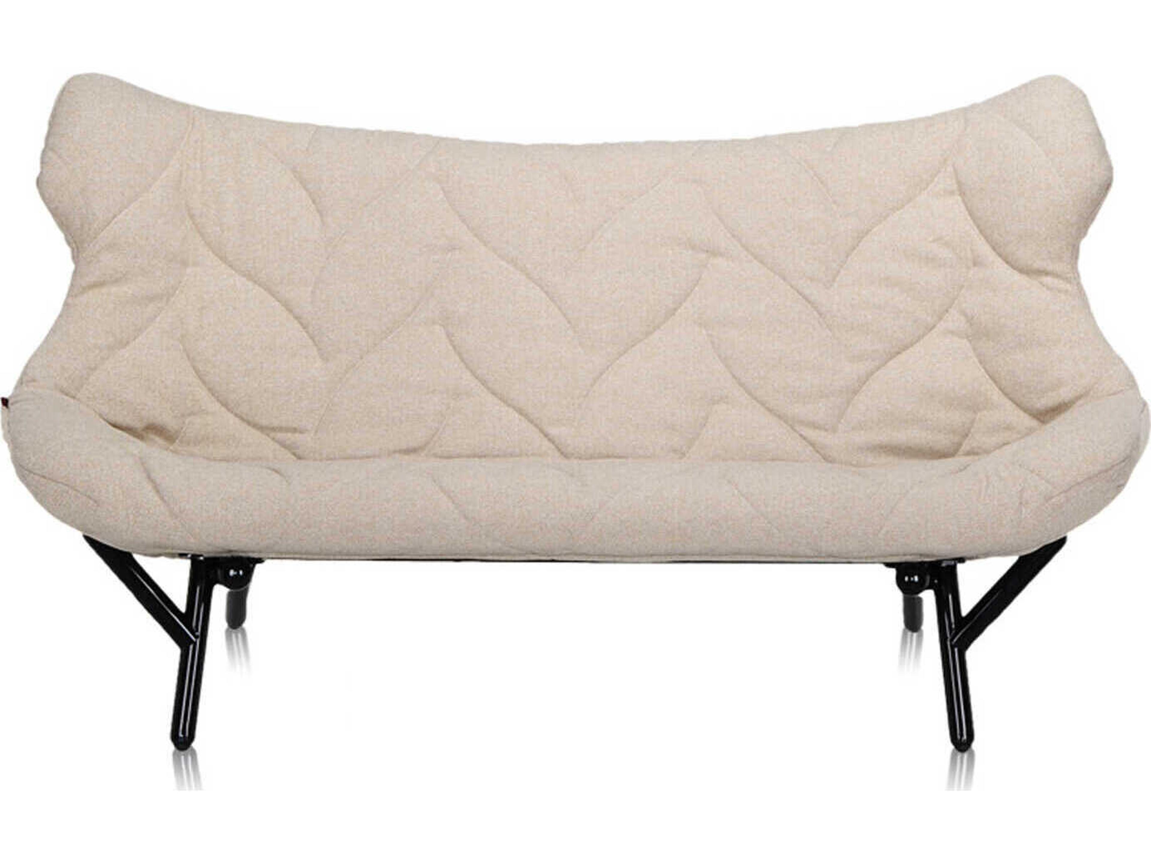 Kartell Foliage Beige Trevira And Black Upholstered Loveseat