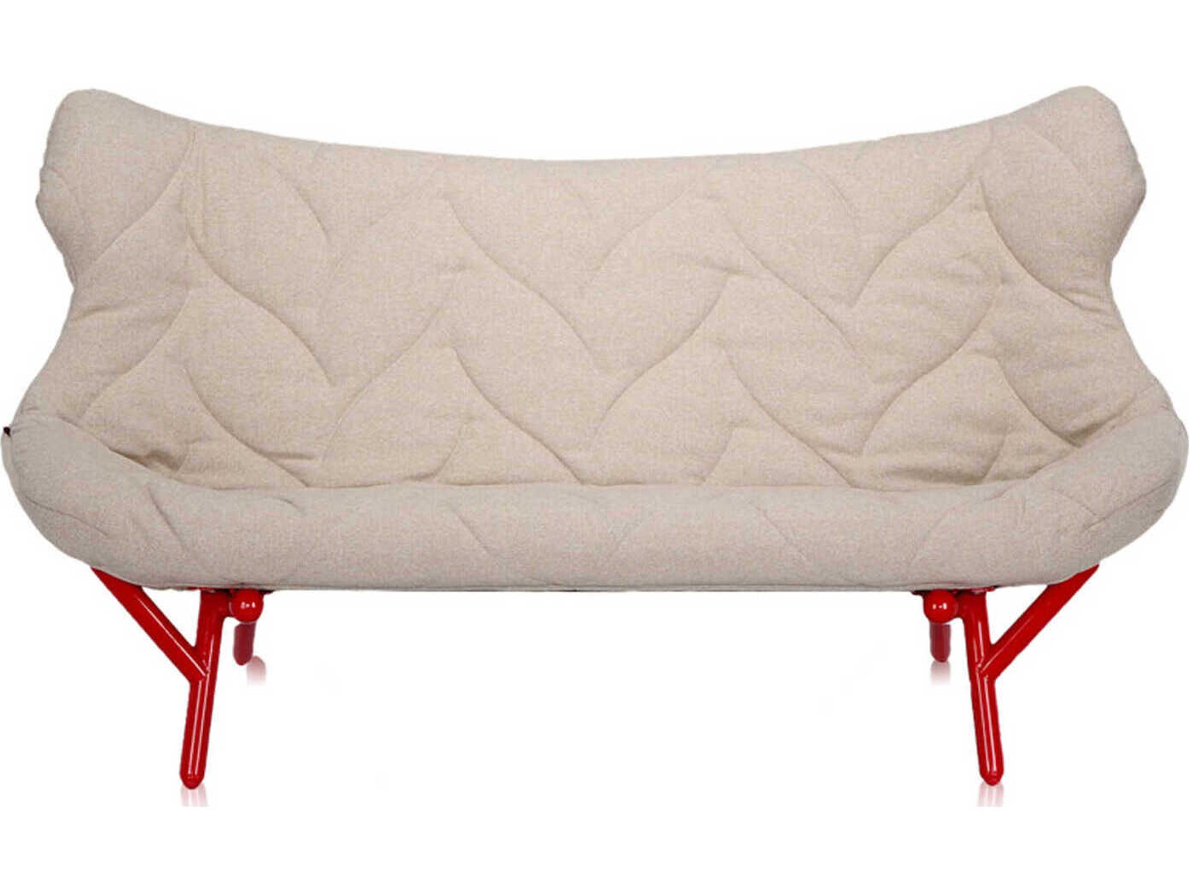Kartell Foliage Beige Trevira And Reds Upholstered Loveseat