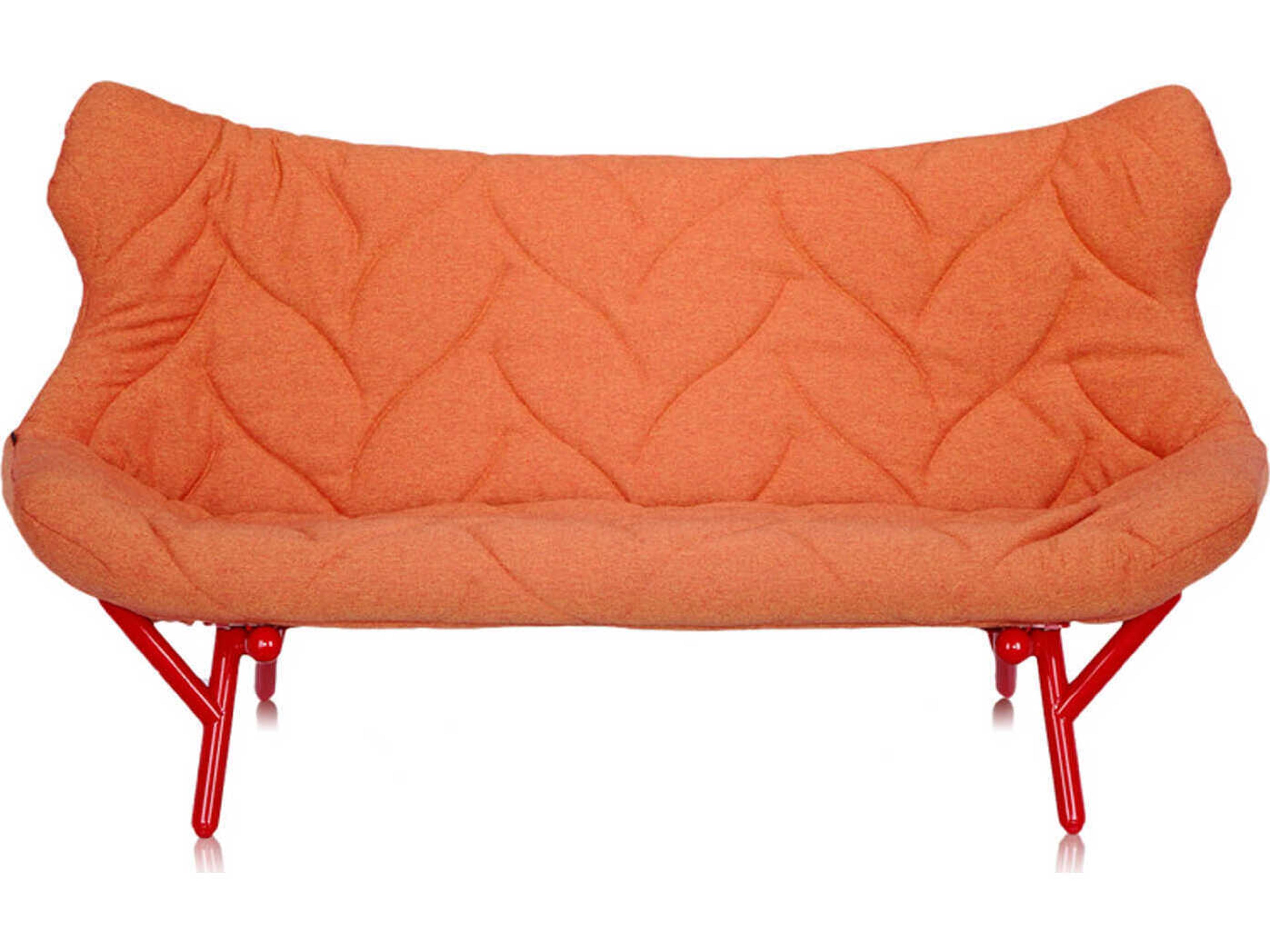 Kartell Foliage Orange Trevira And Reds Upholstered Loveseat