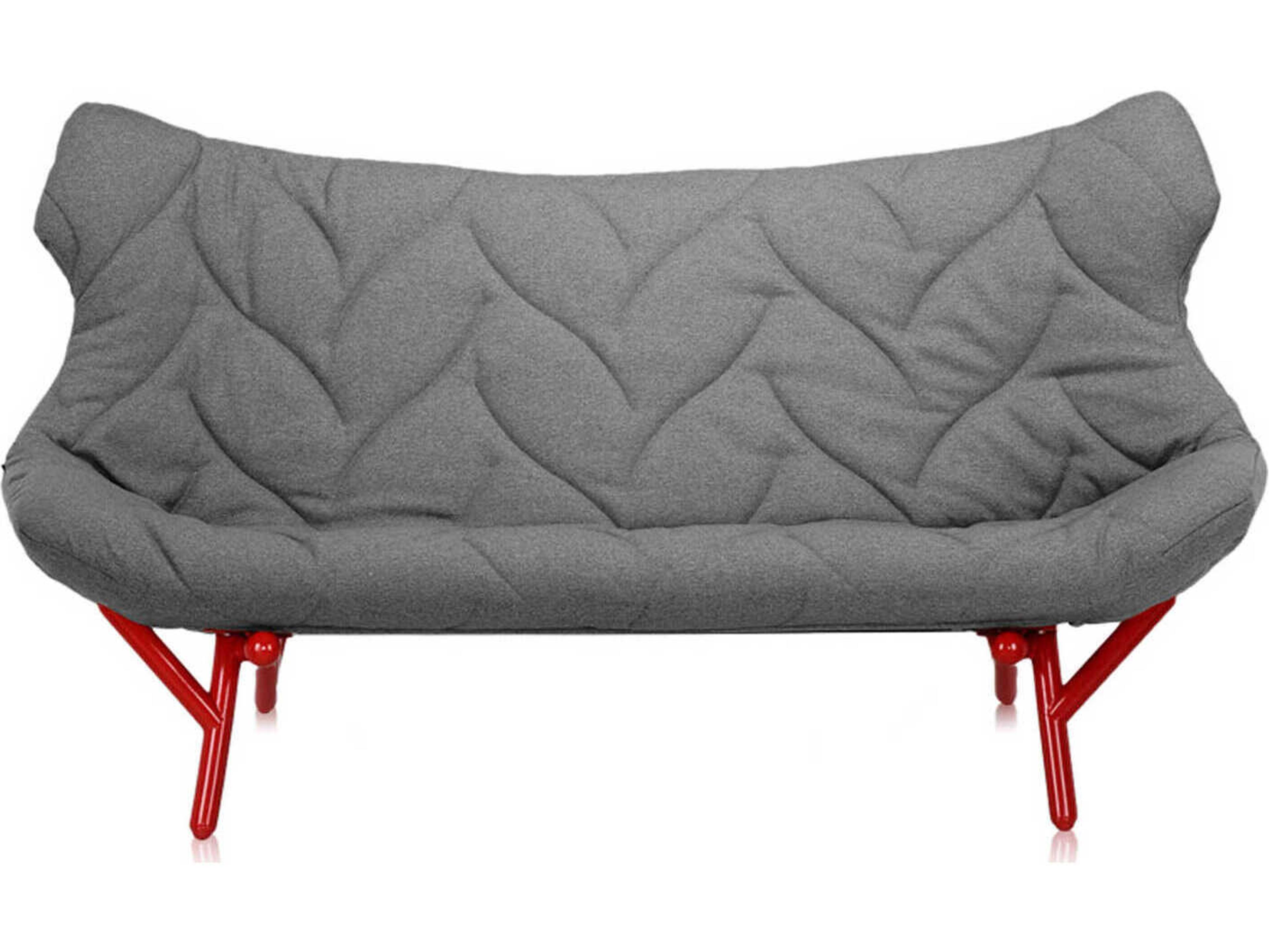Kartell Foliage Gray Trevira And Reds Upholstered Loveseat
