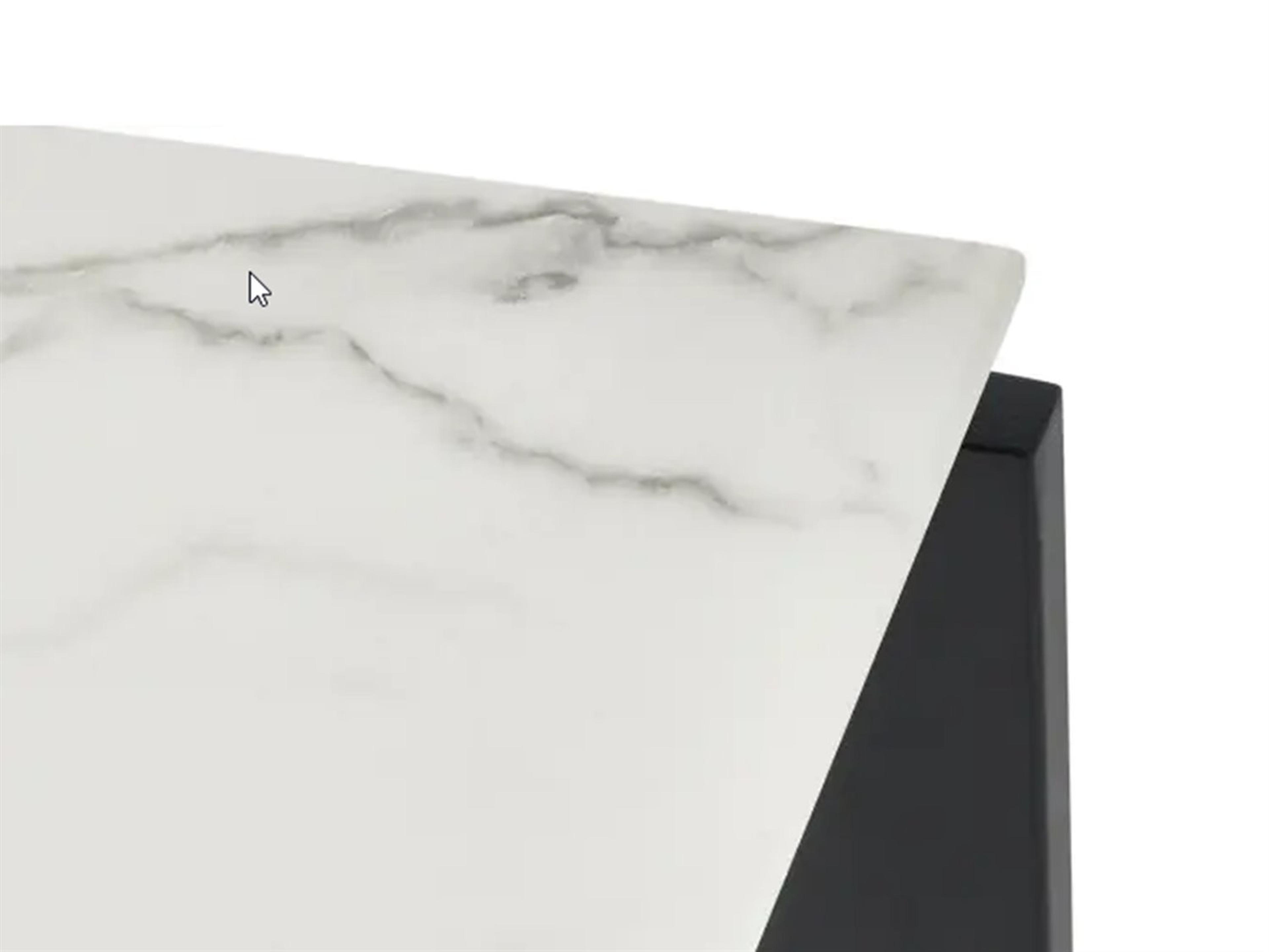 Kartell Four Ceramic Rectangular Stone White Marble And Black Dining Table