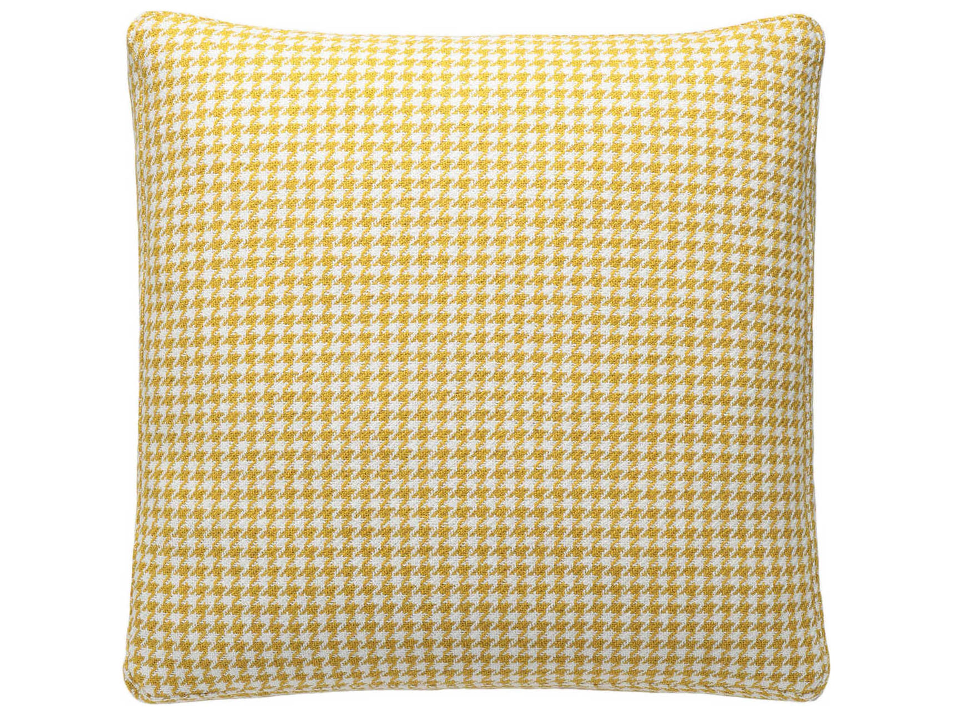 Largo Mustard Houndstooth 19" x 19" Pillow