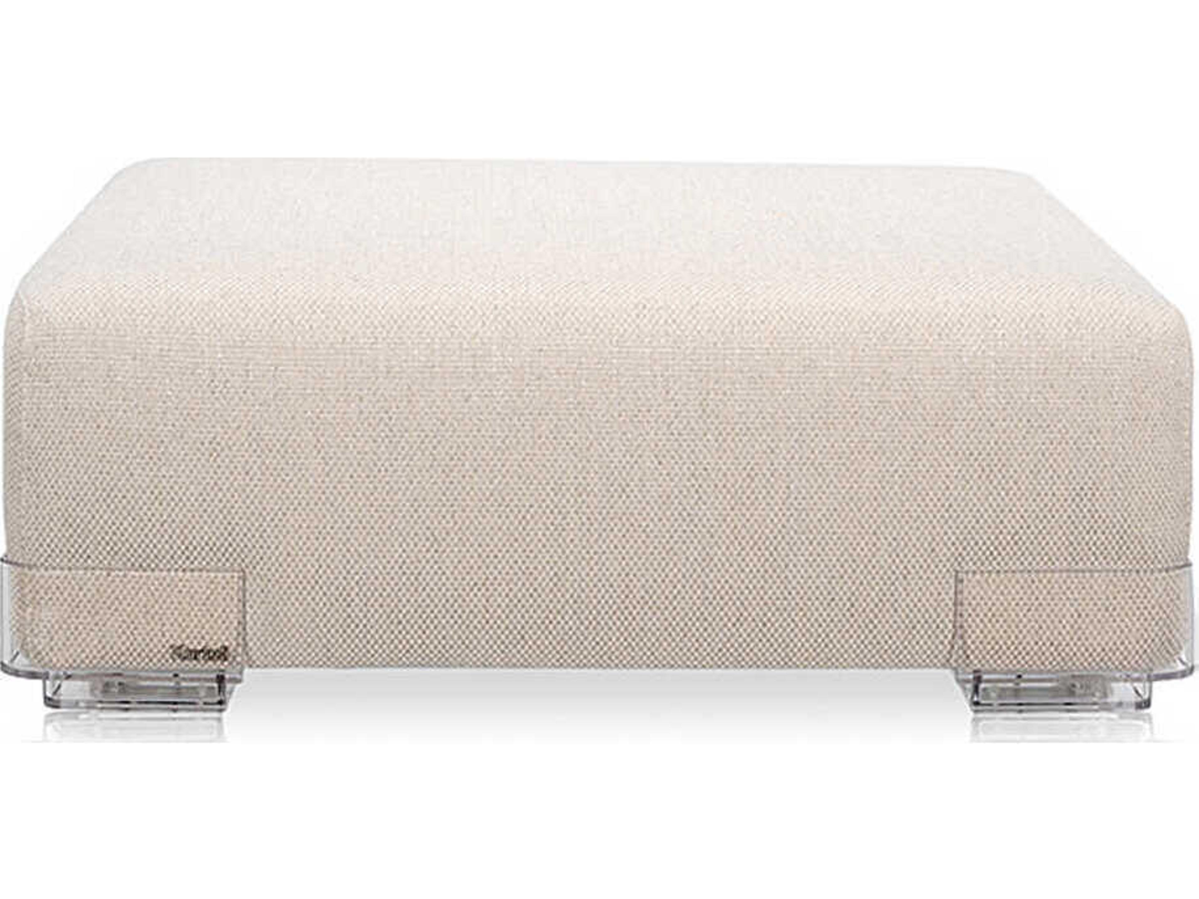 Kartell Plastics Duo Ecru Beige Upholstered Ottoman
