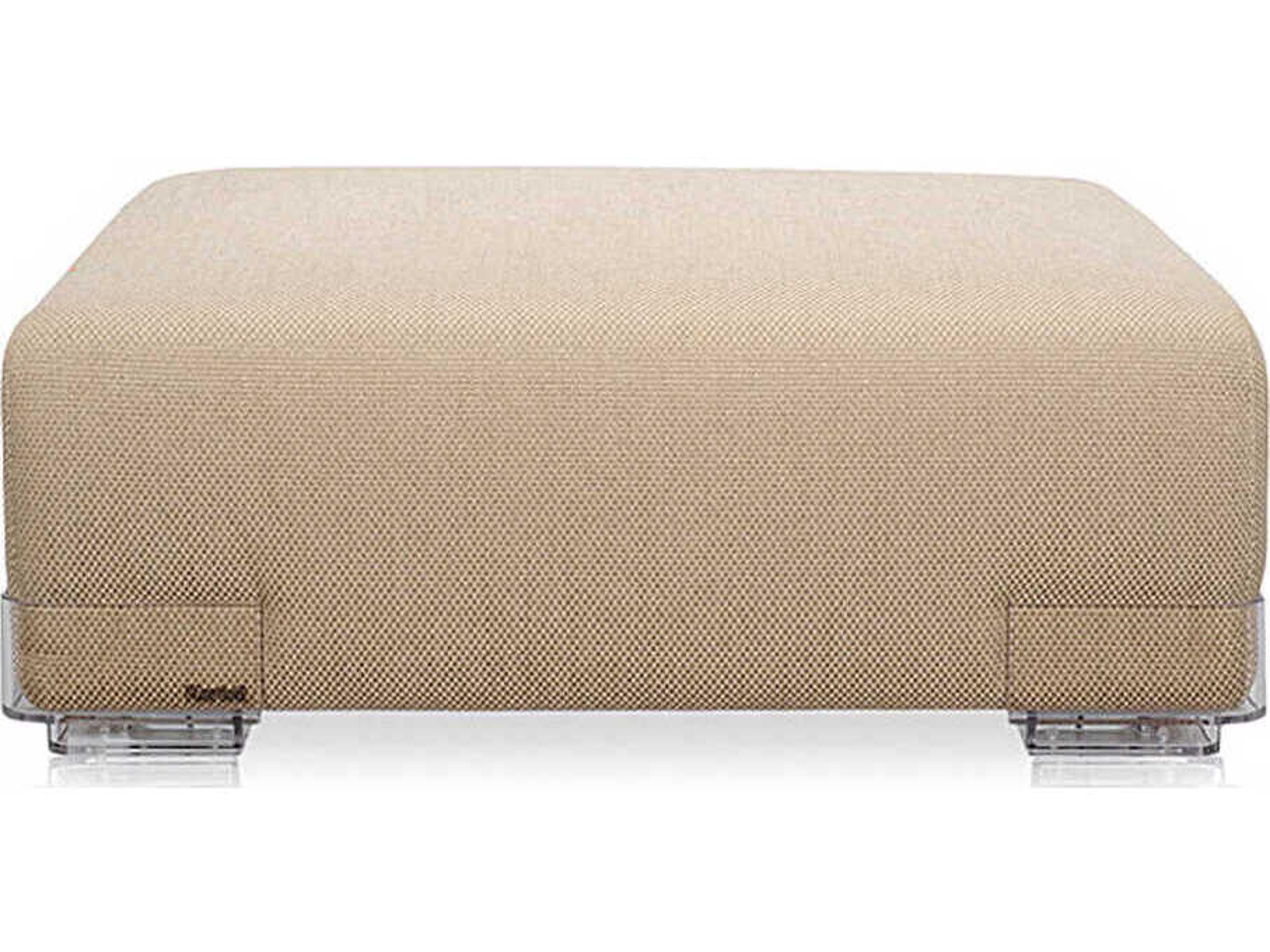 Kartell Plastics Duo Dove Gray Upholstered Ottoman