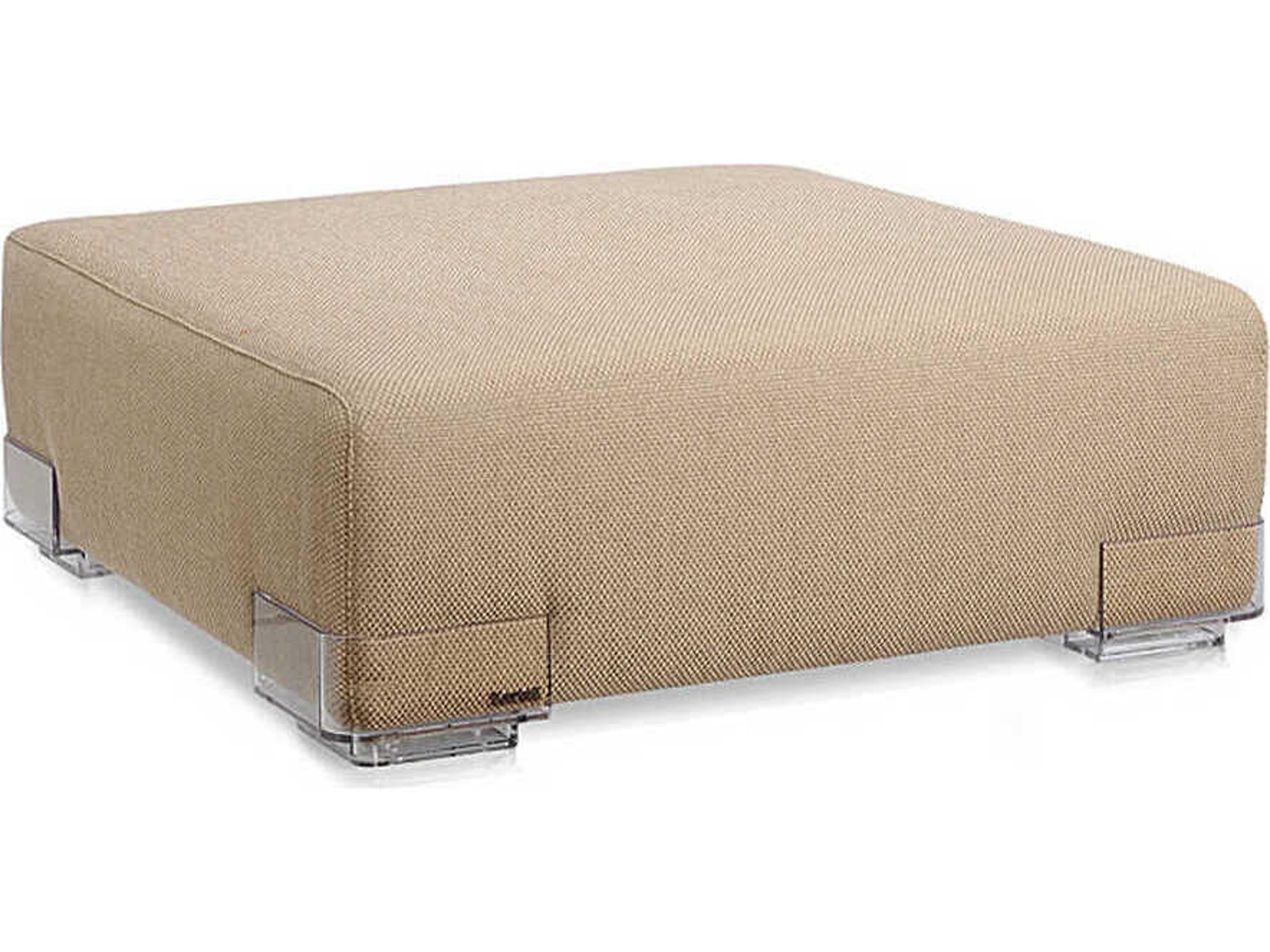 Plastics Duo Dove Gray Upholstered Ottoman