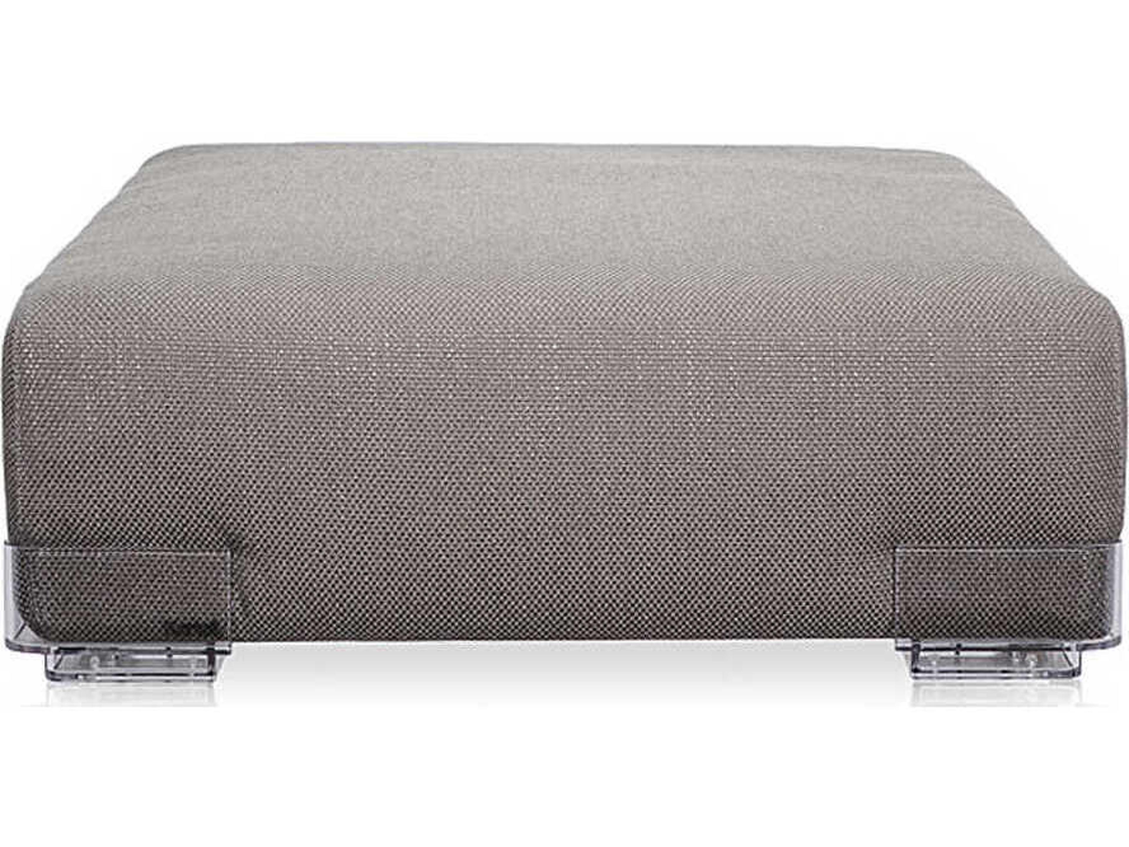 Kartell Plastics Duo Gray Upholstered Ottoman