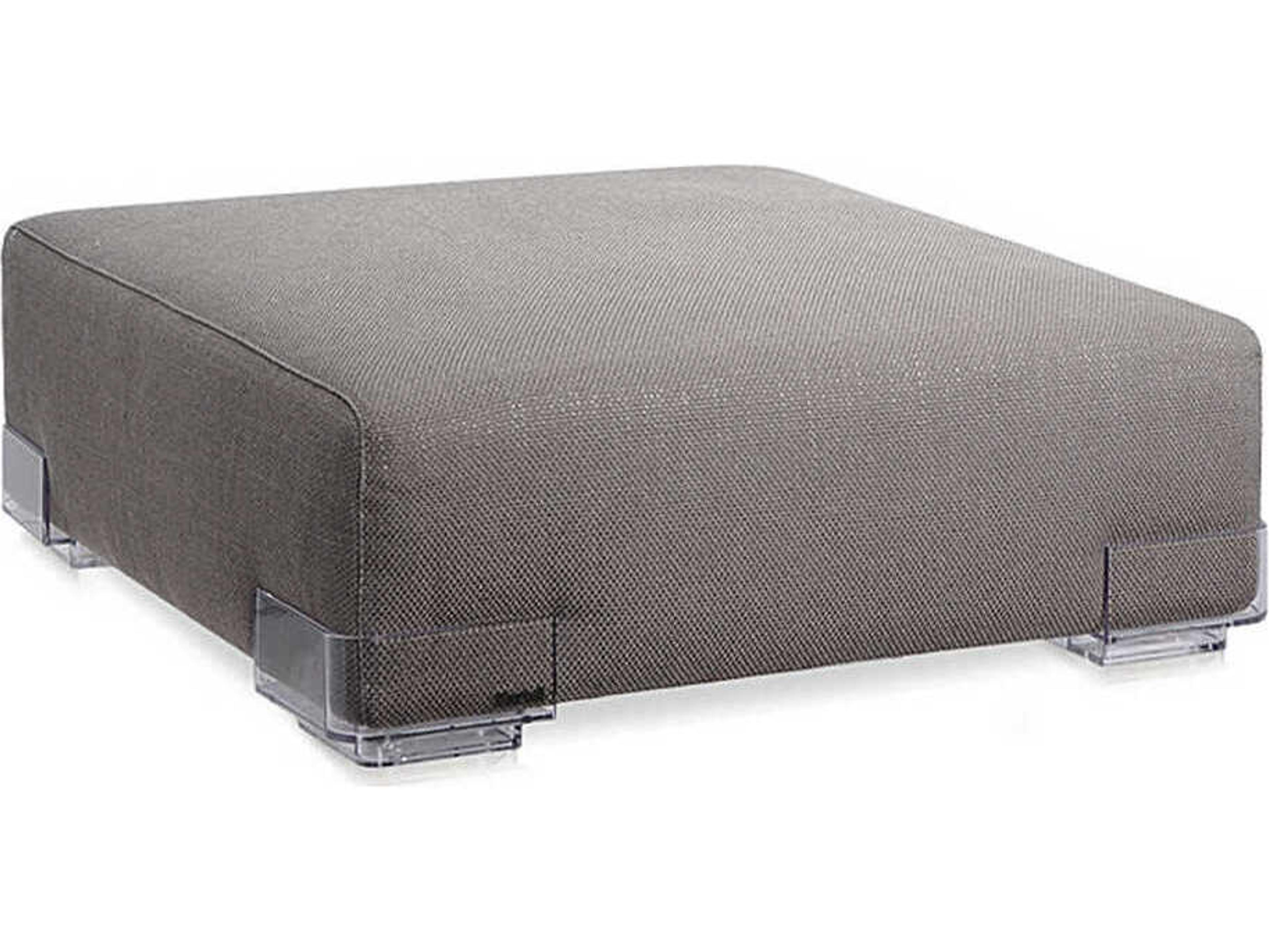 Plastics Duo Gray Upholstered Ottoman