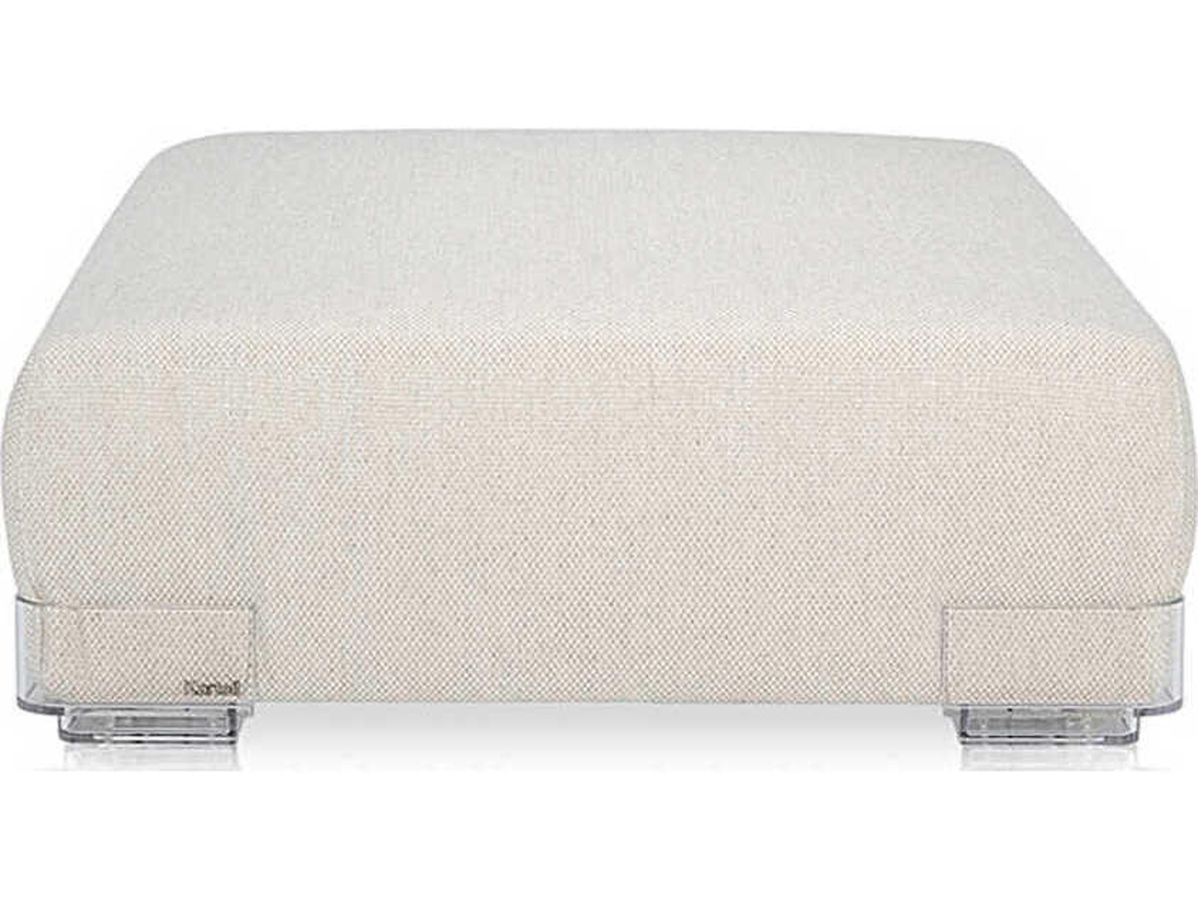 Kartell Plastics Duo Ecru Beige Upholstered Ottoman