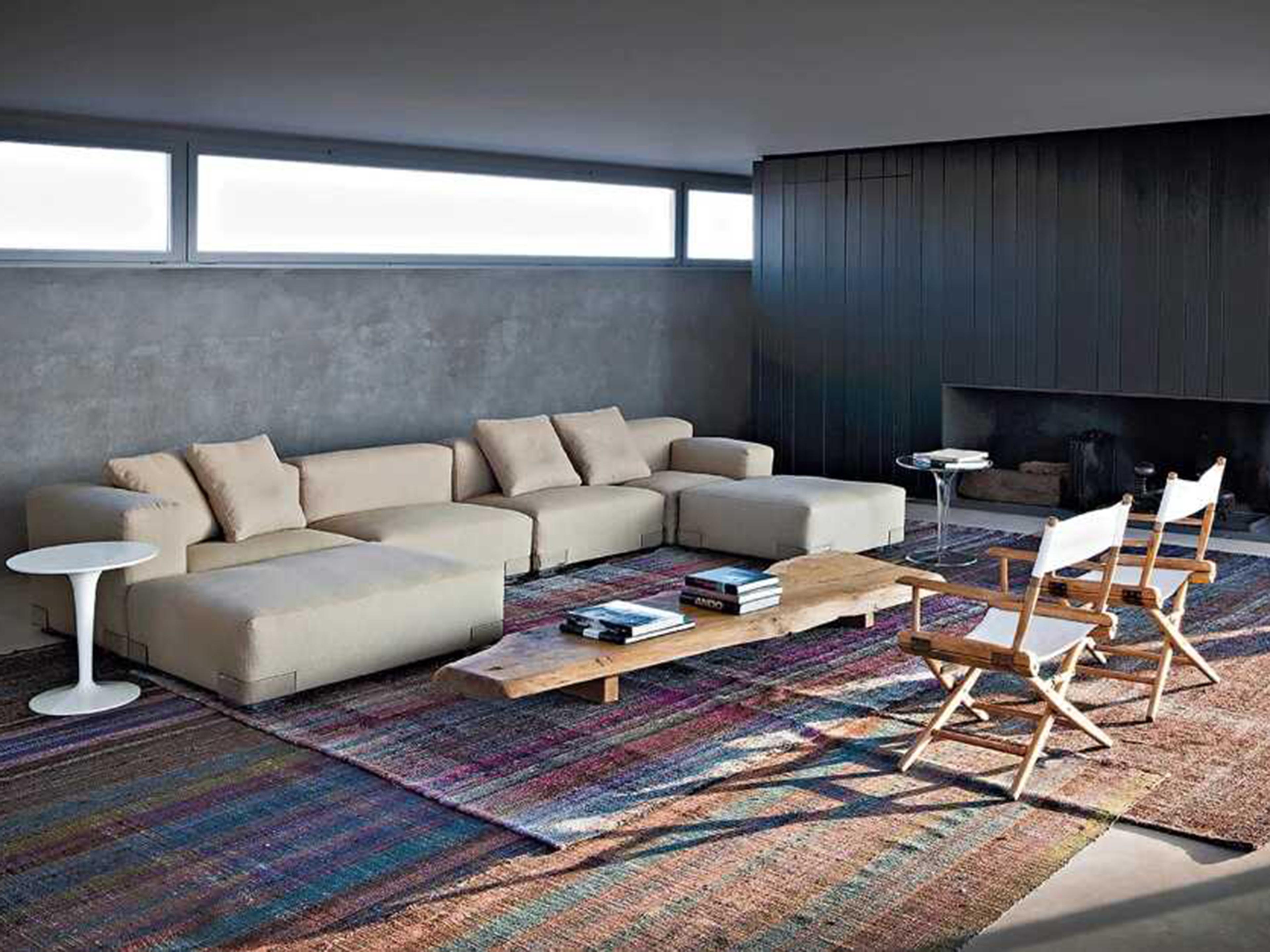 Kartell Plastics Duo Dove Gray Upholstered Ottoman