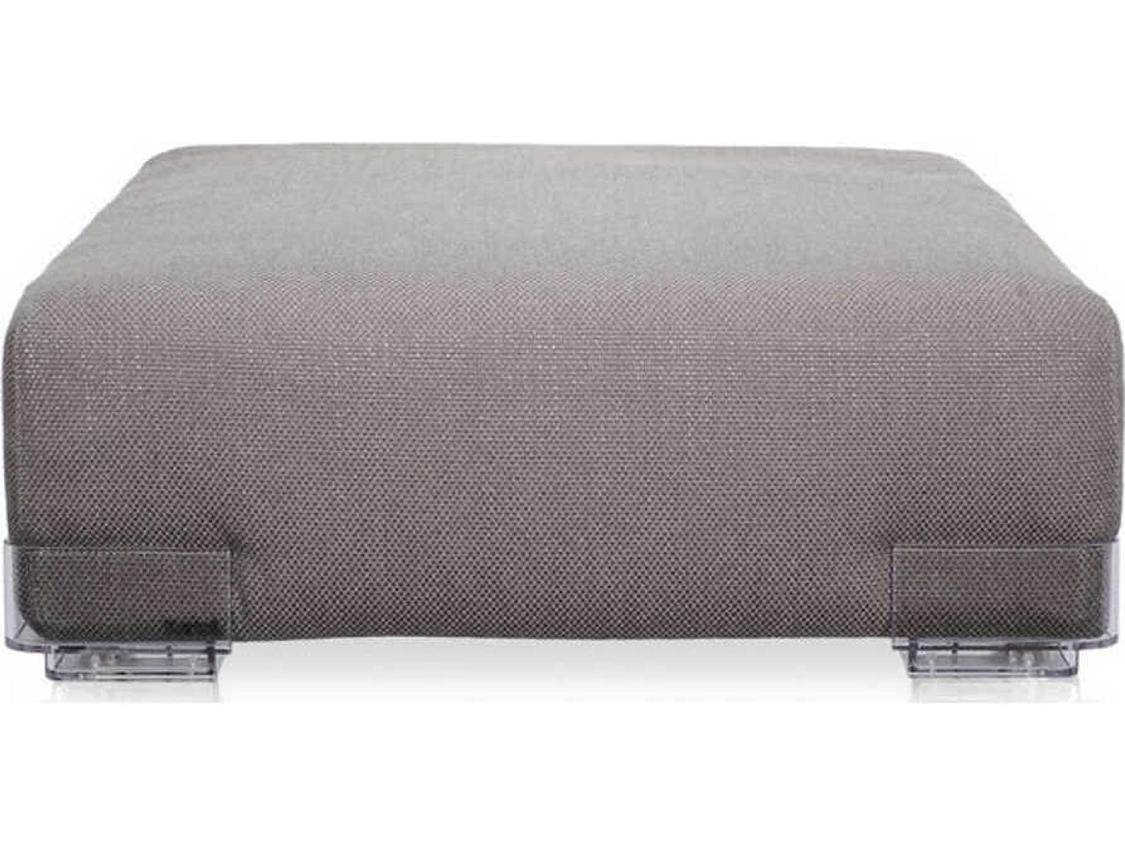 Kartell Plastics Duo Gray Upholstered Ottoman