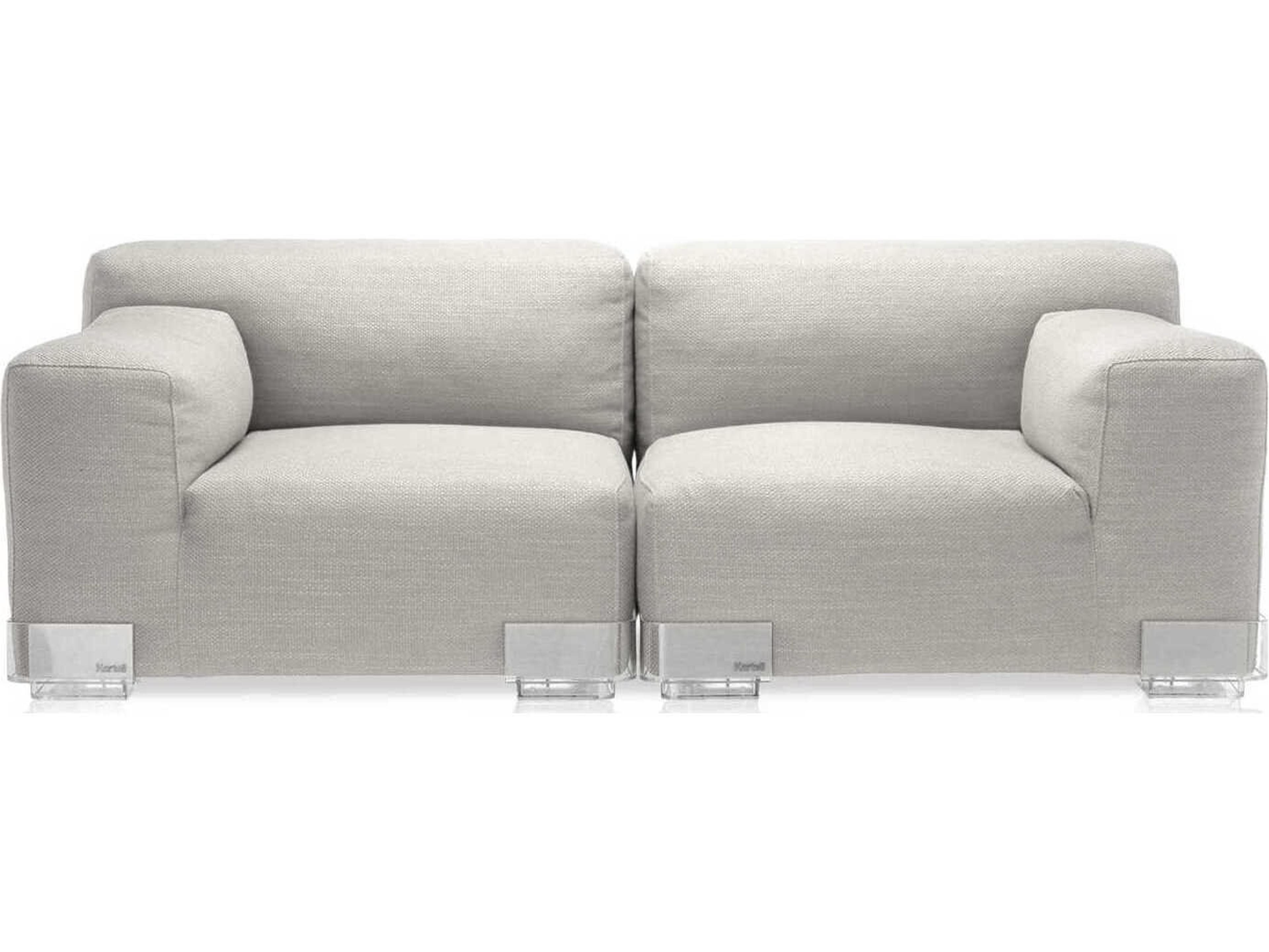 Plastics Duo White Upholstered Loveseat