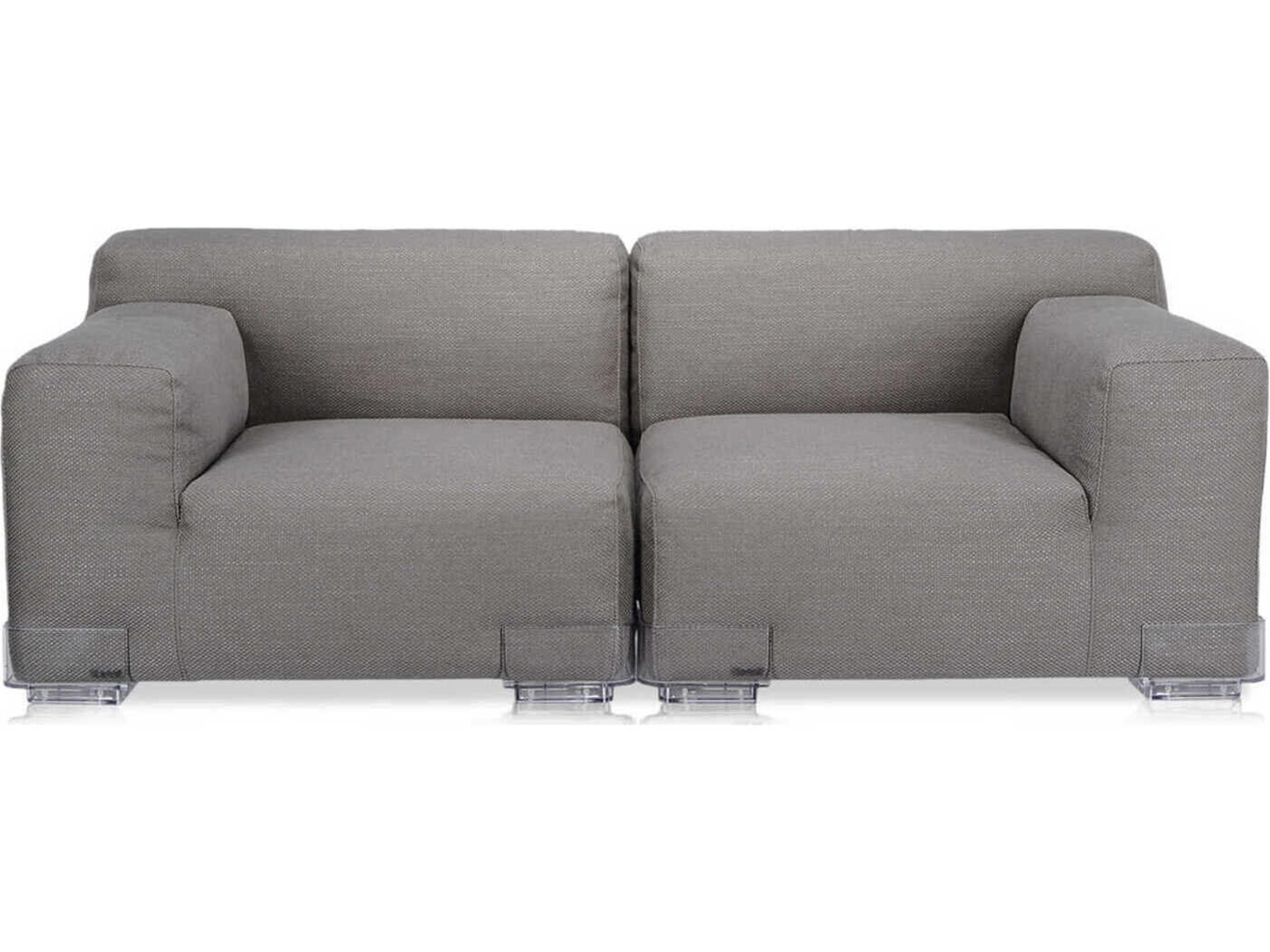 Kartell Plastics Duo Gray Upholstered Loveseat