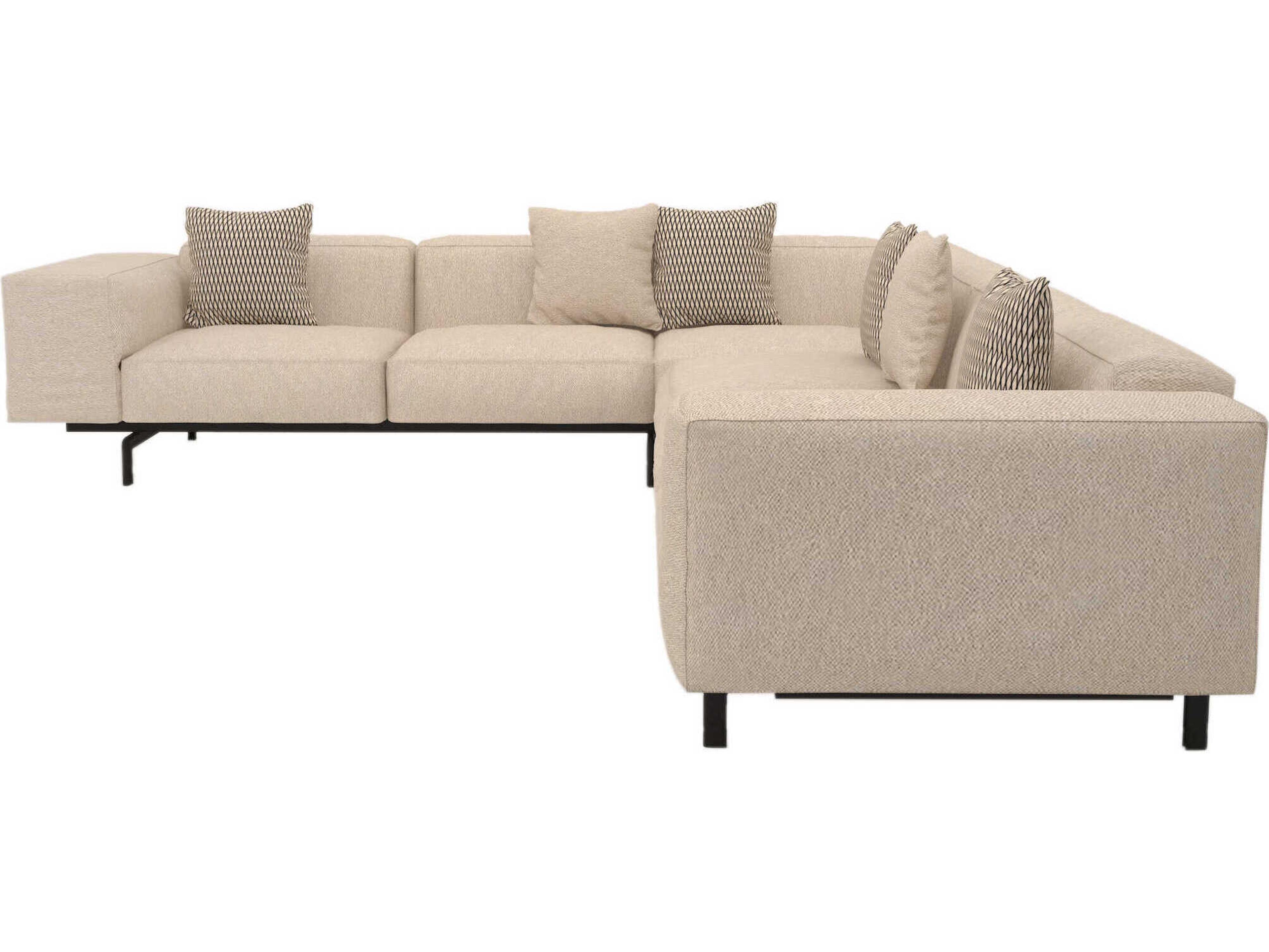 Largo Beige Upholstered Sectional Sofa